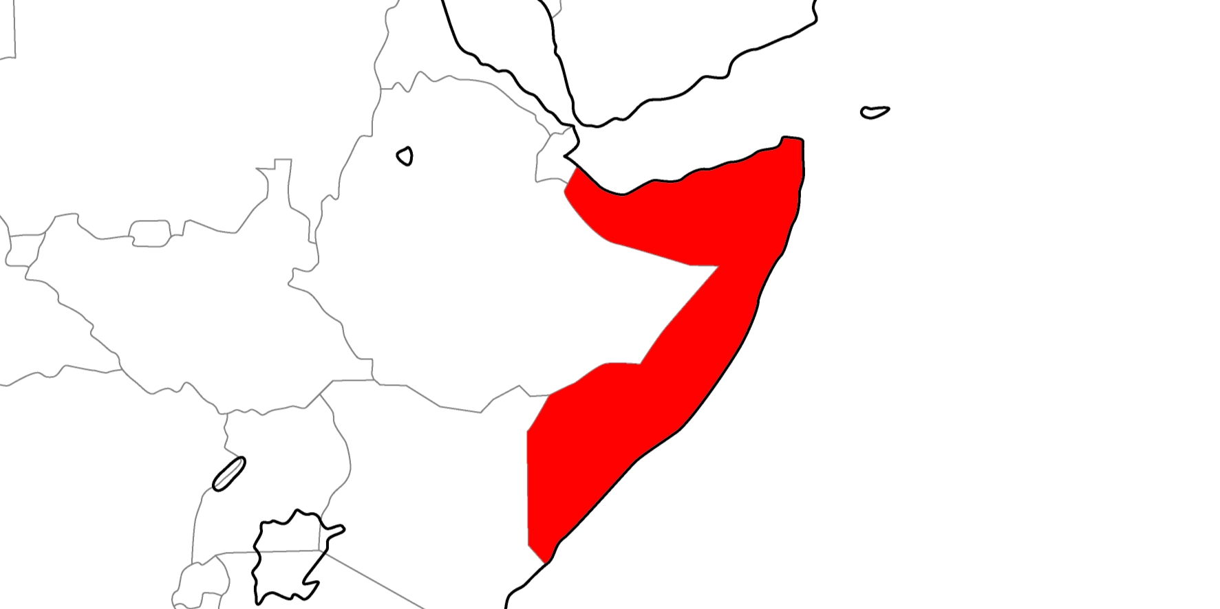 ソマリアの地図