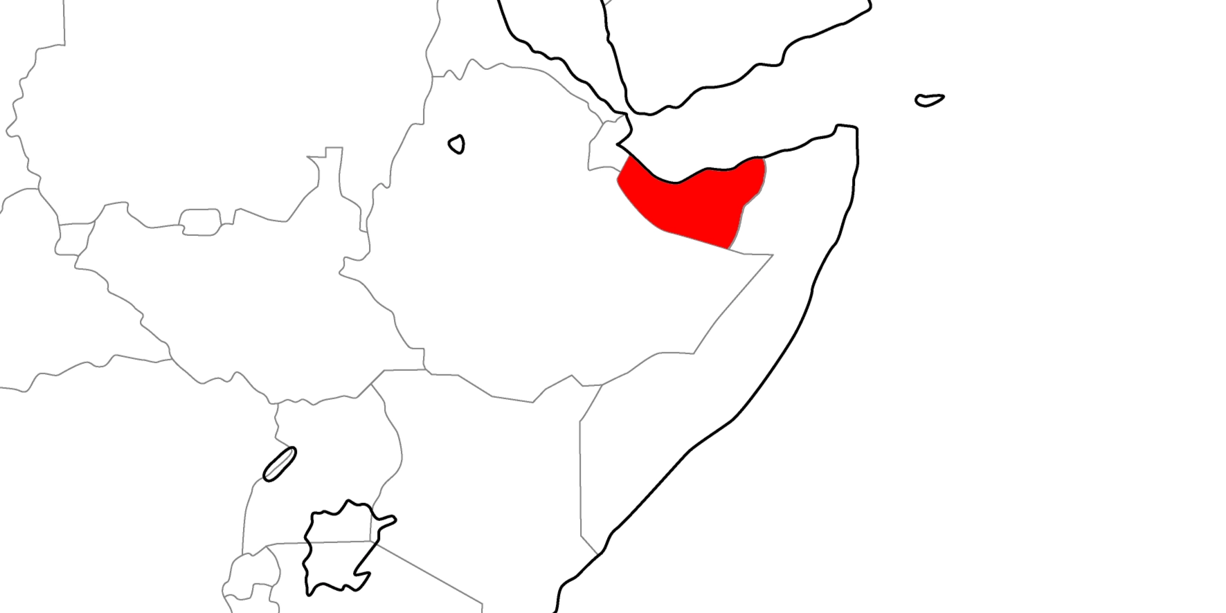 ソマリランドの地図