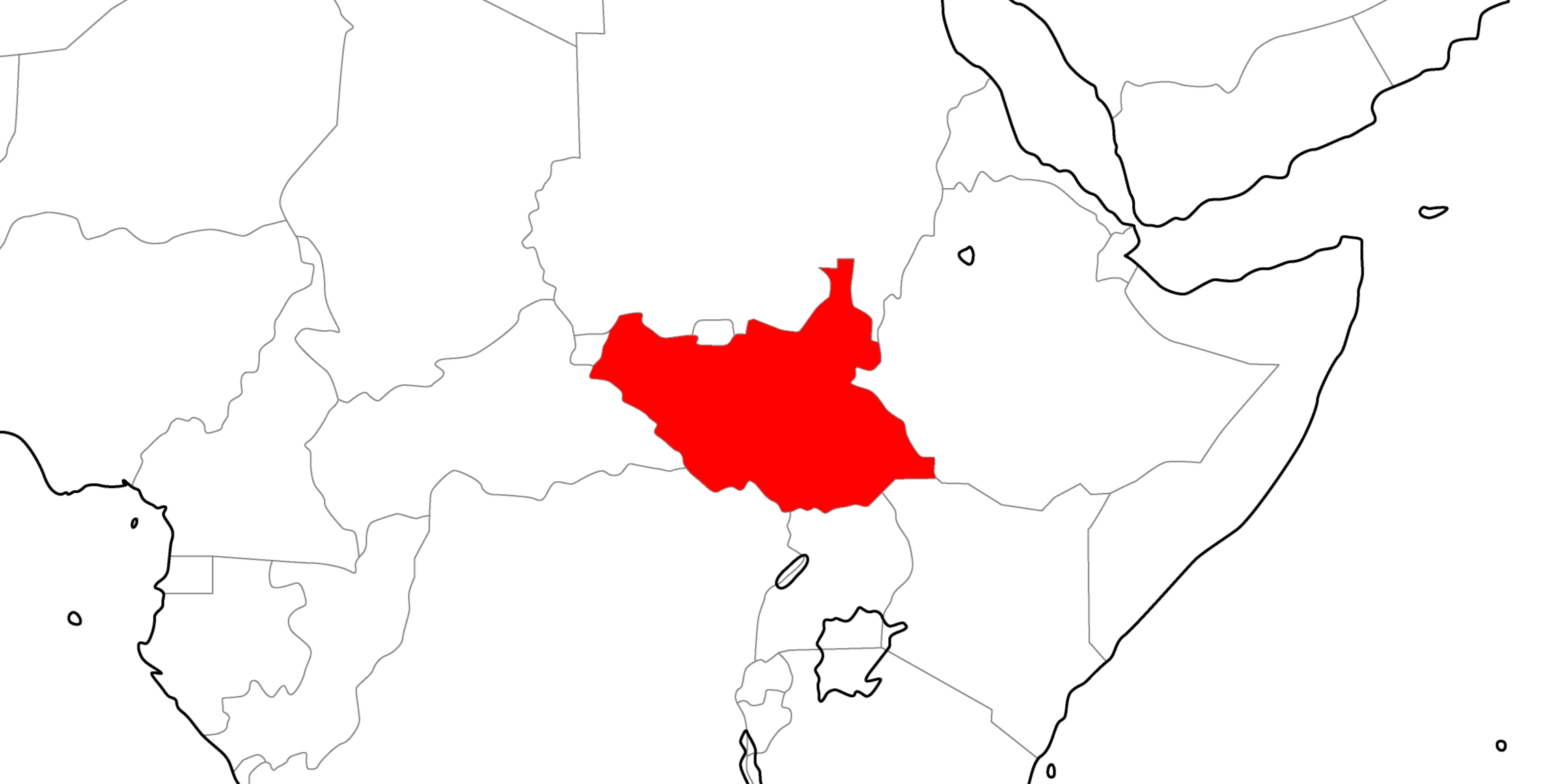 南スーダンの地図
