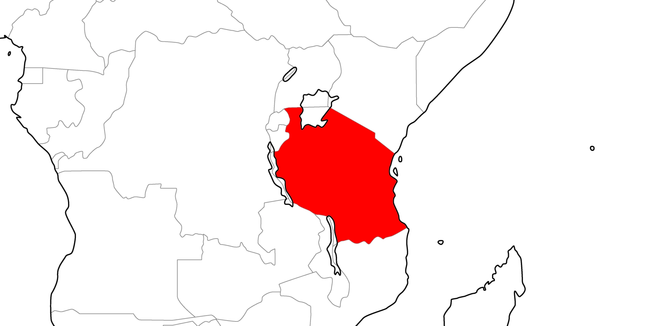 タンザニアの地図
