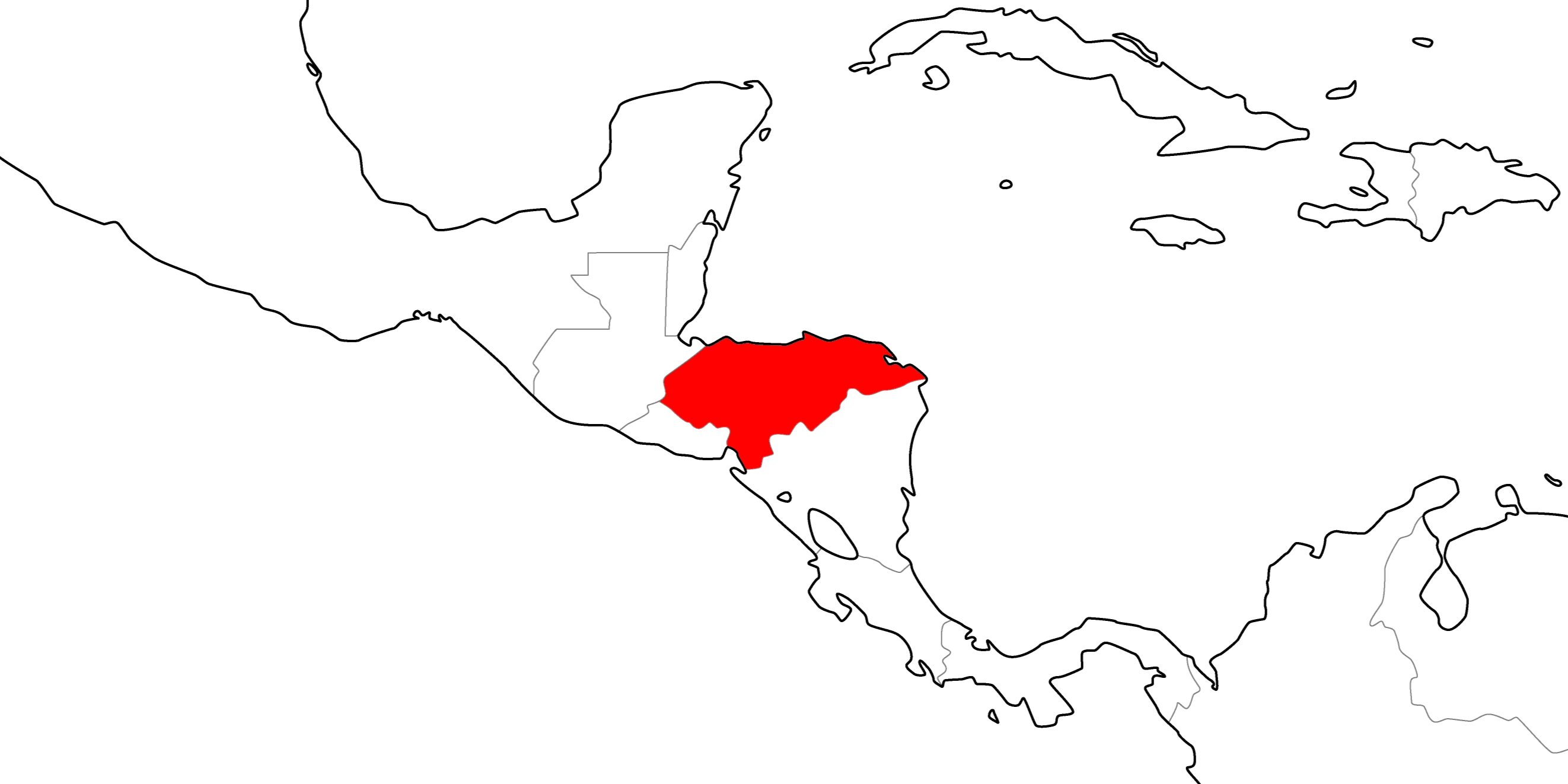 ホンジュラスの地図