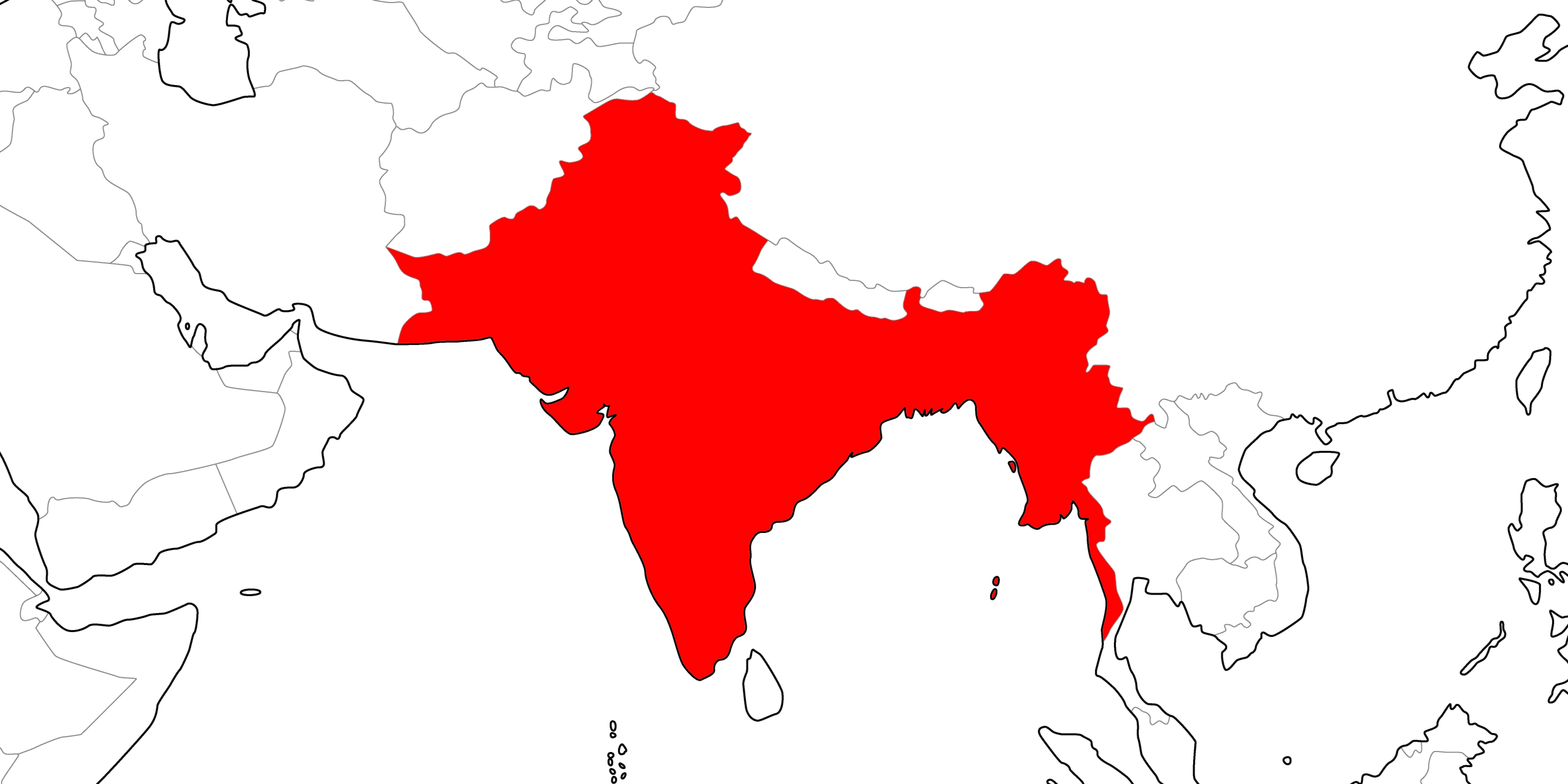 イギリス領インド帝国の地図