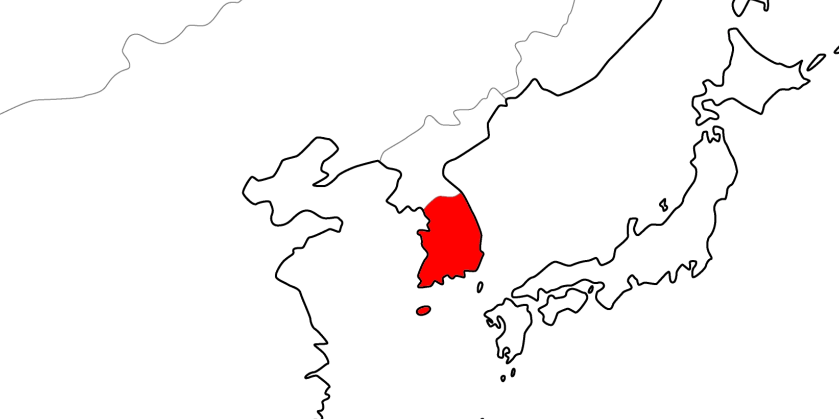 韓国の地図
