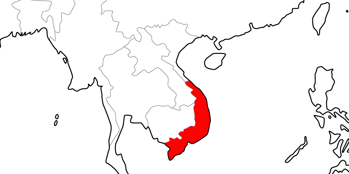 南ベトナムの地図