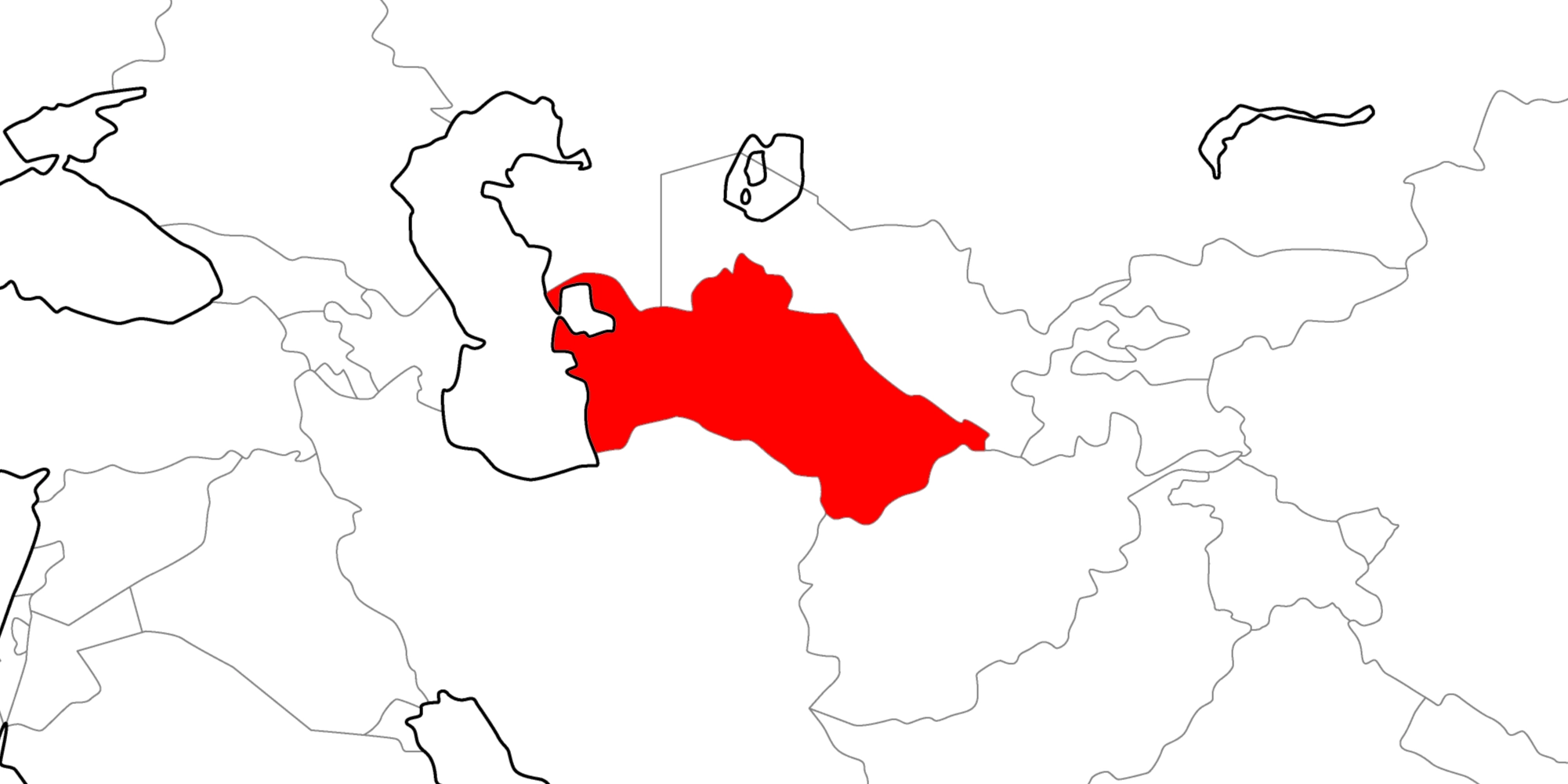 トルクメニスタンの地図