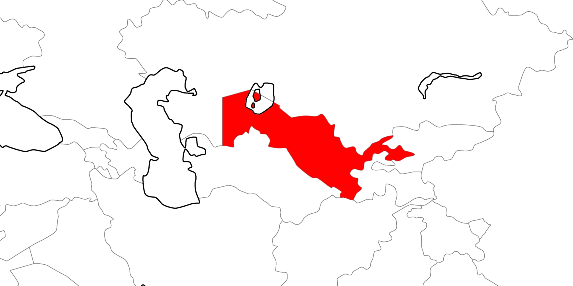 ウズベキスタンの地図
