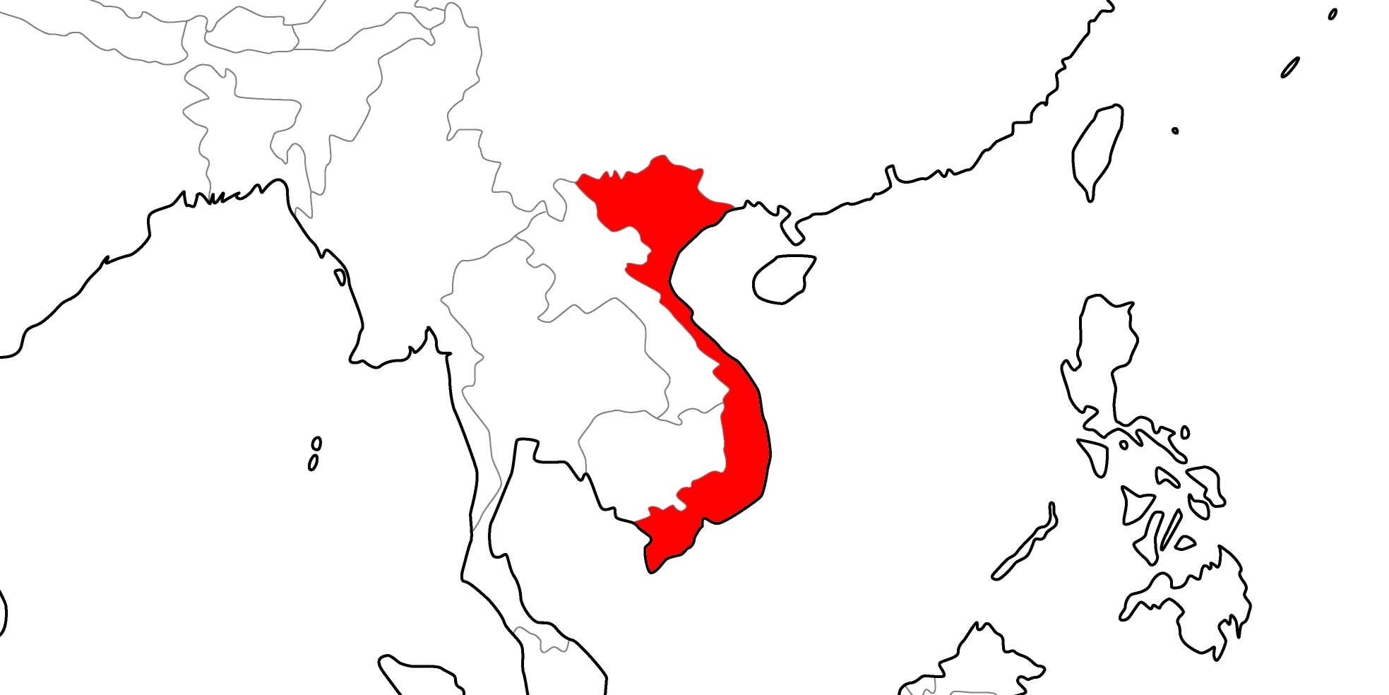 ベトナムの地図