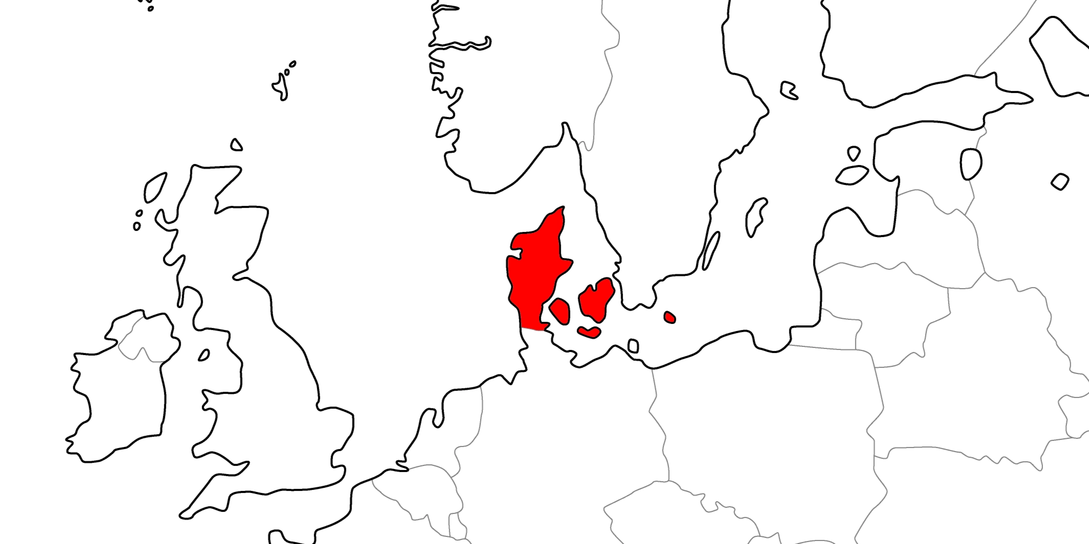 デンマークの地図