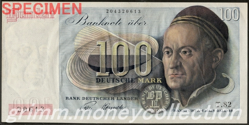 ドイツ連邦共和国(西ドイツ) 100マルク 表