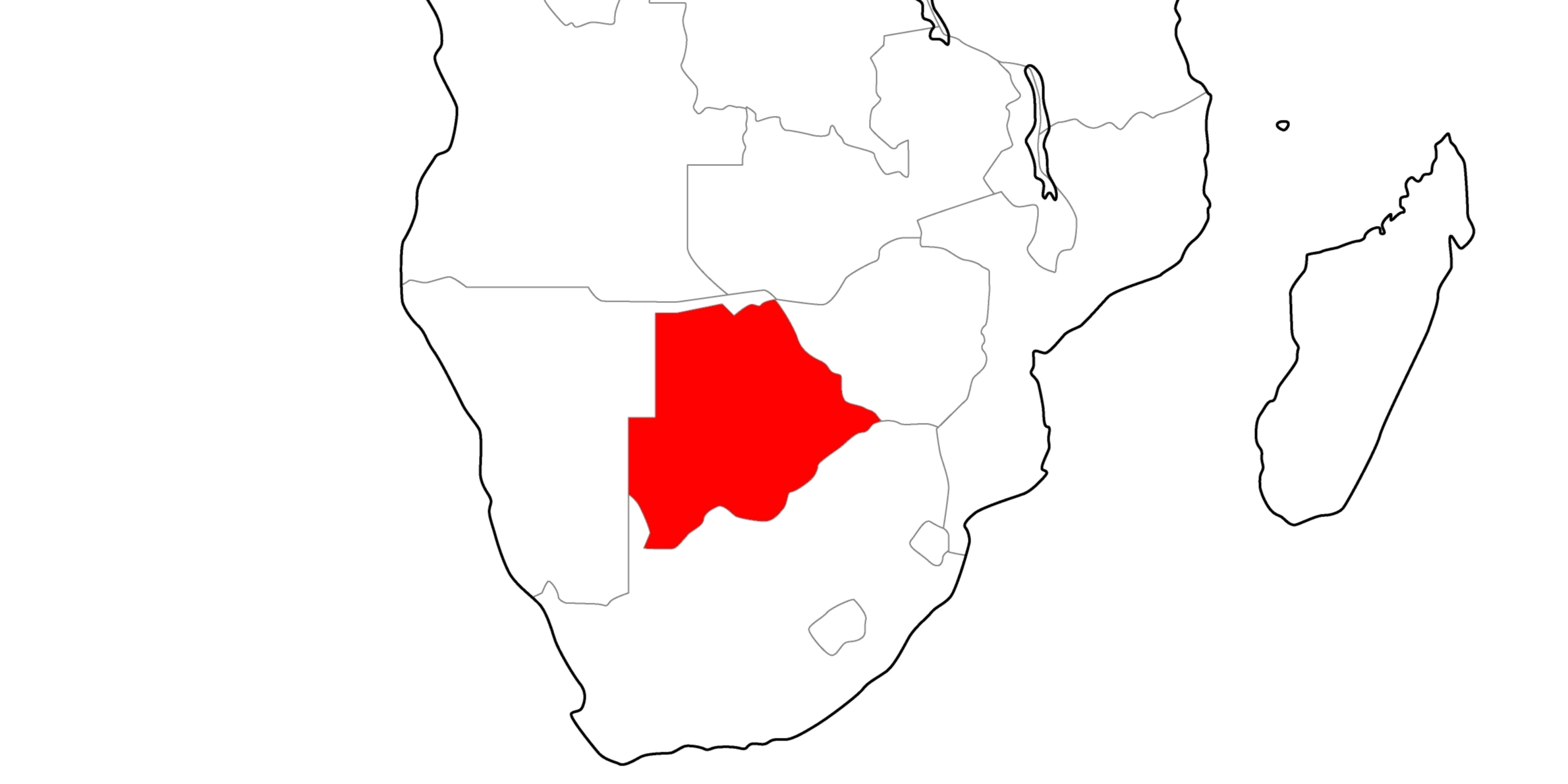 ボツワナの地図