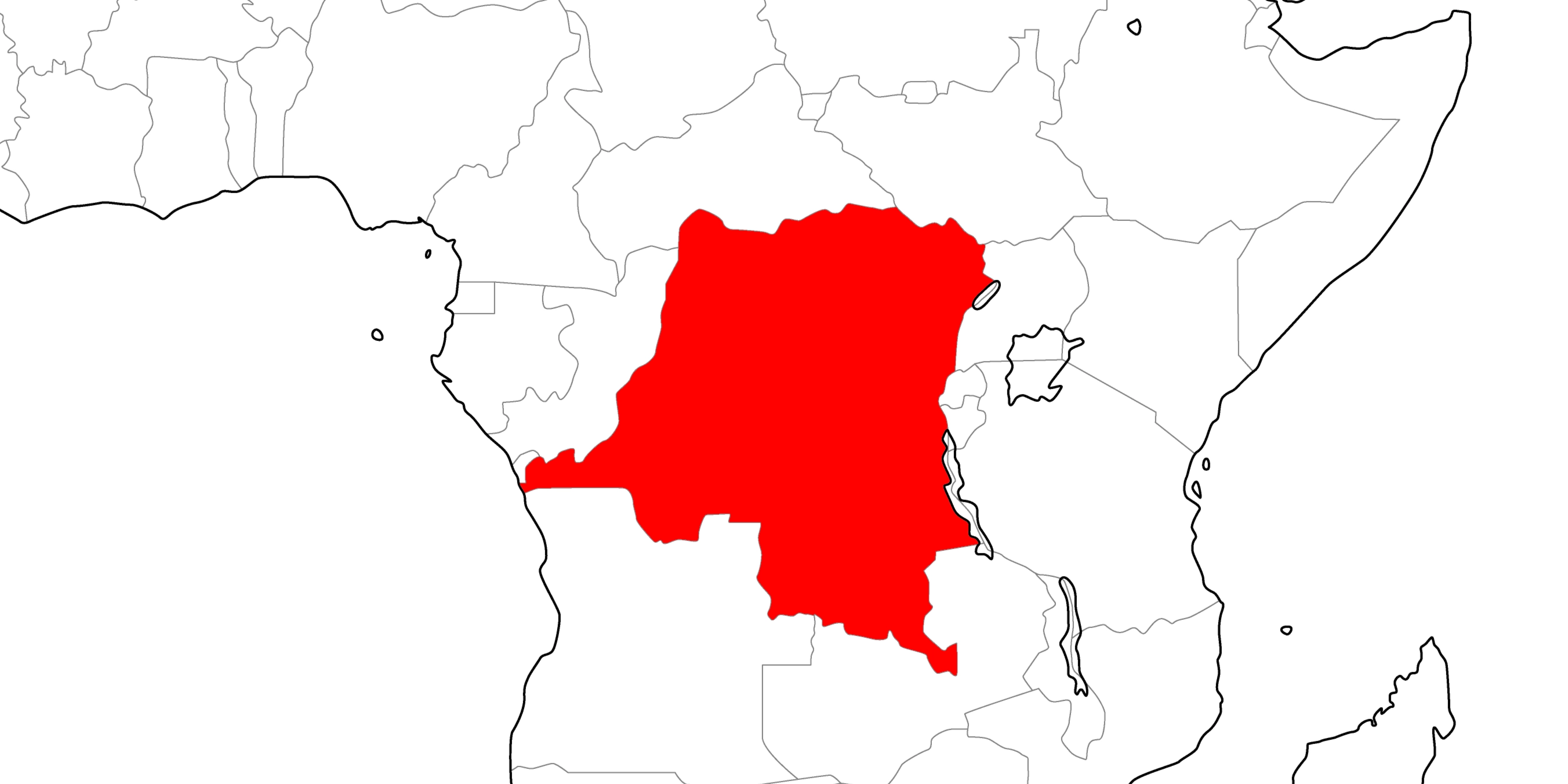コンゴ民主共和国の地図