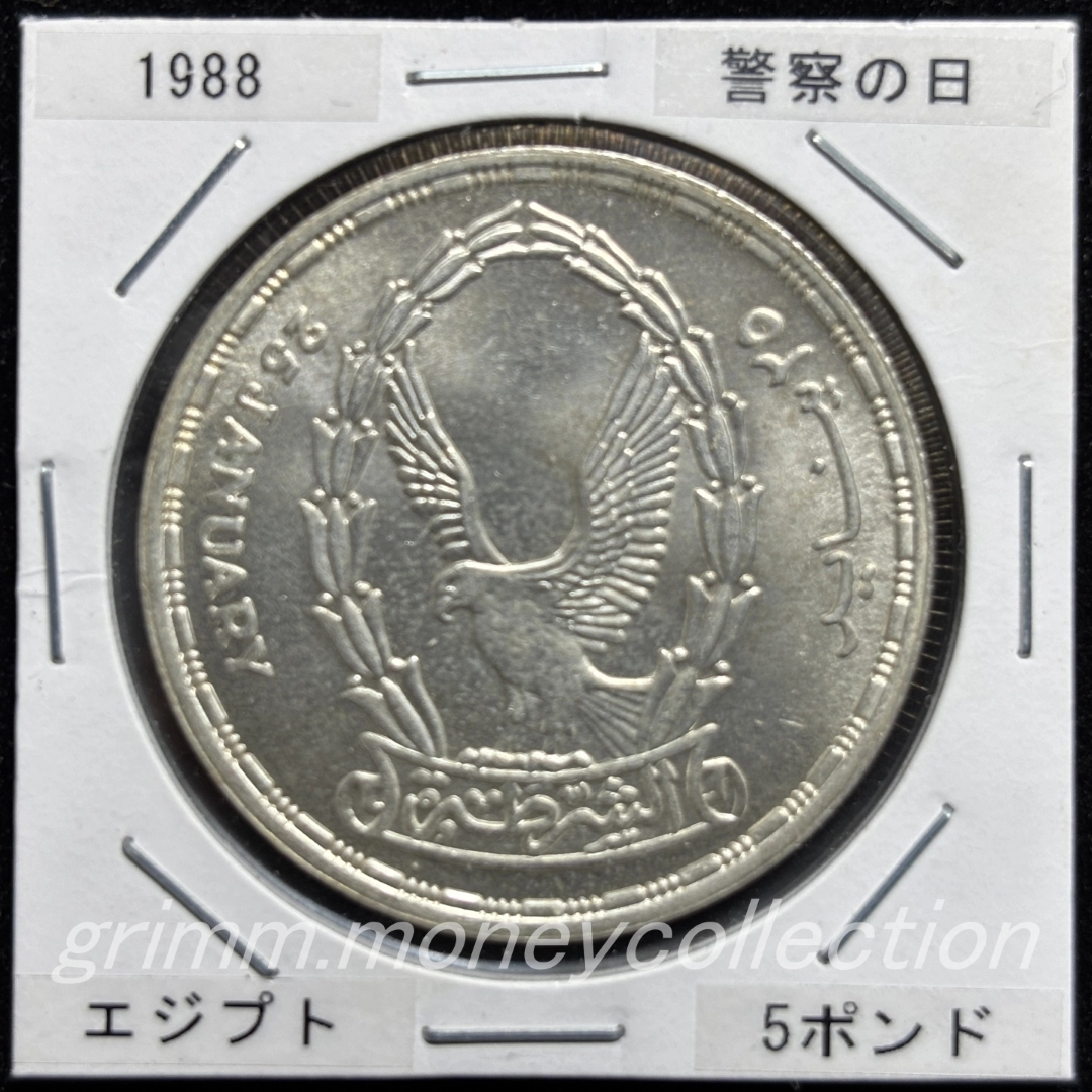 エジプト 5ポンド銀貨 表