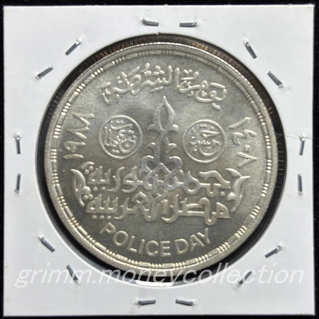 エジプト 5ポンド銀貨 裏