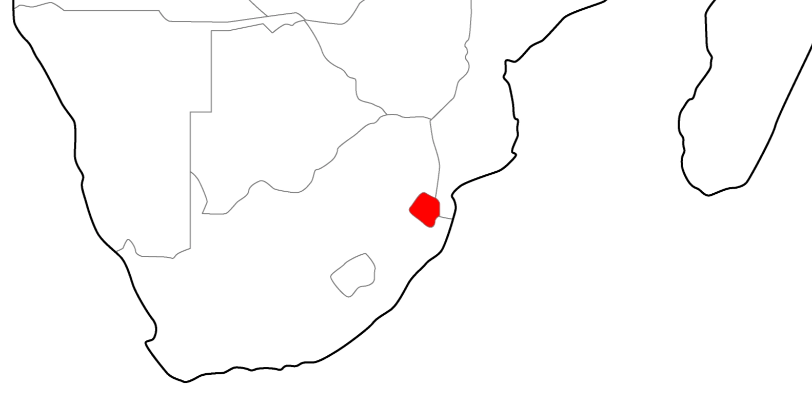 エスワティニの地図