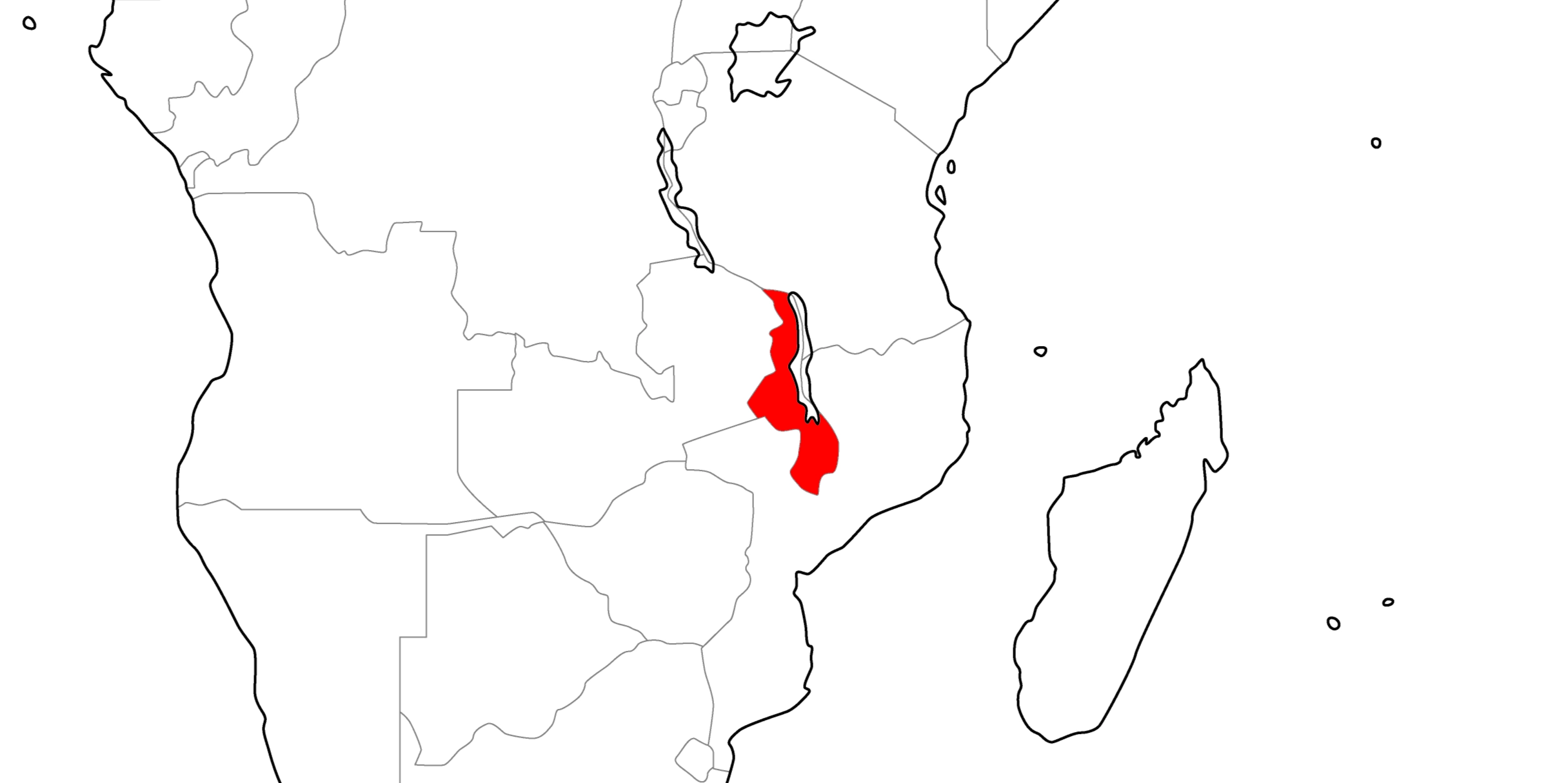 マラウイの地図