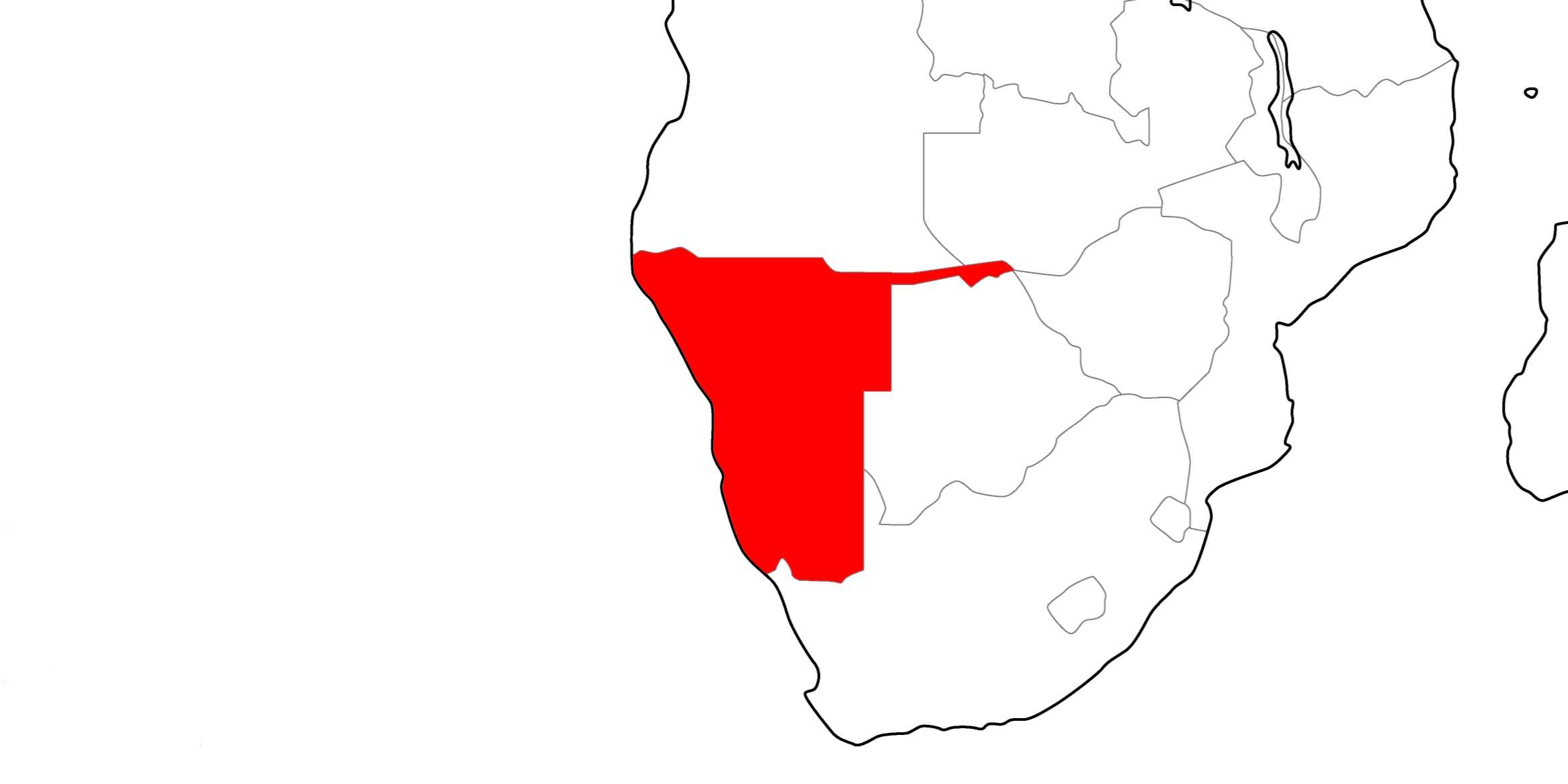 ナミビアの地図