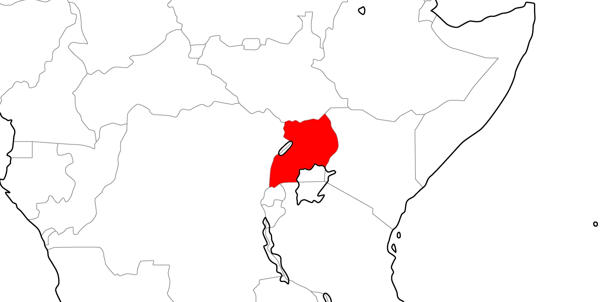 ウガンダの地図