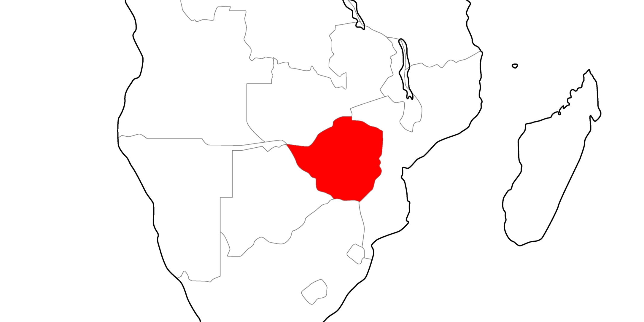 ジンバブエの地図
