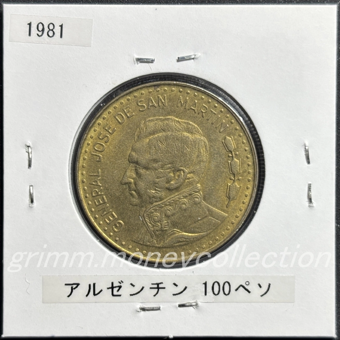 アルゼンチン km85a 1980～1981 100ペソ・レイ 表