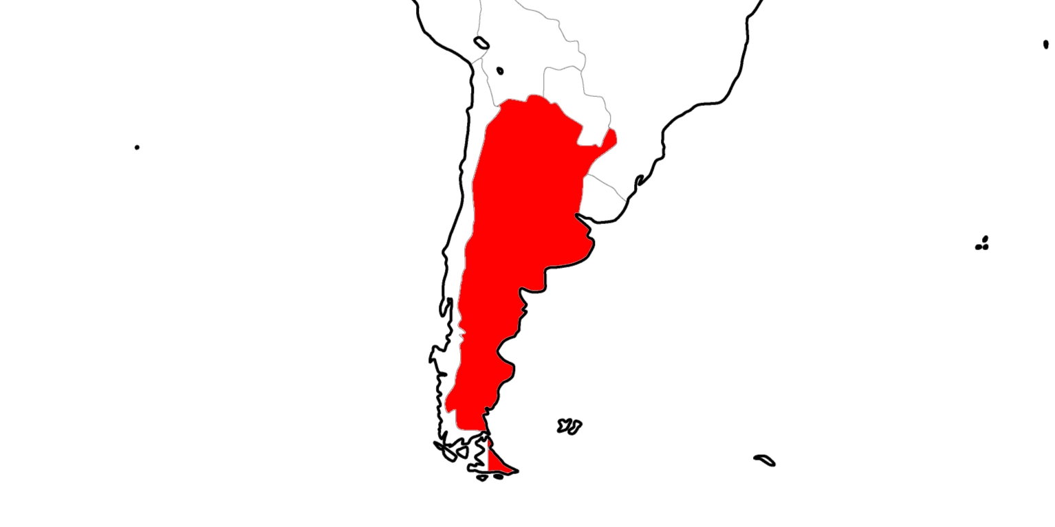 アルゼンチンの地図
