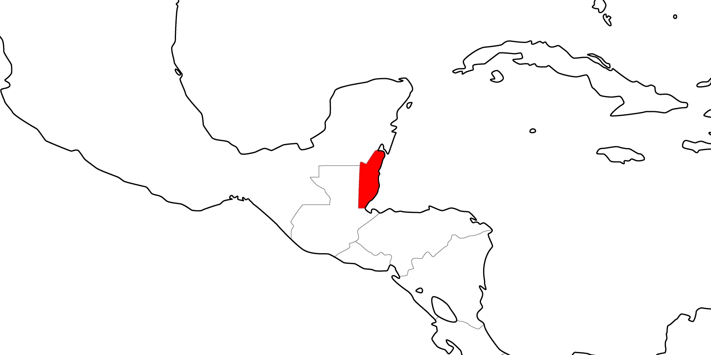 ベリーズの地図