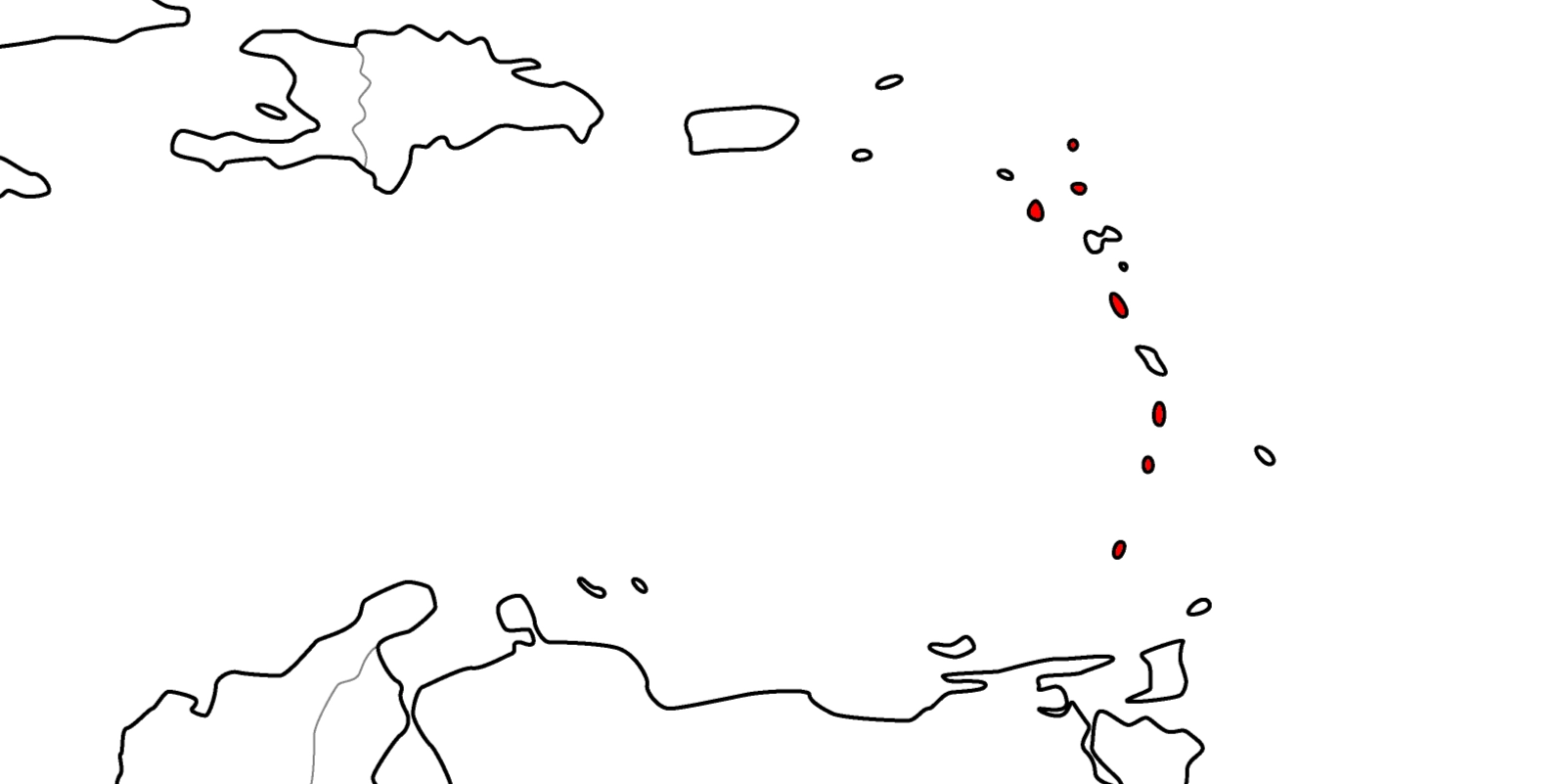 東カリブ諸国機構の地図