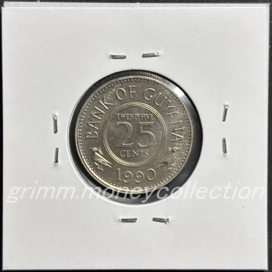 ガイアナ km34 1967～1992 25セント 裏