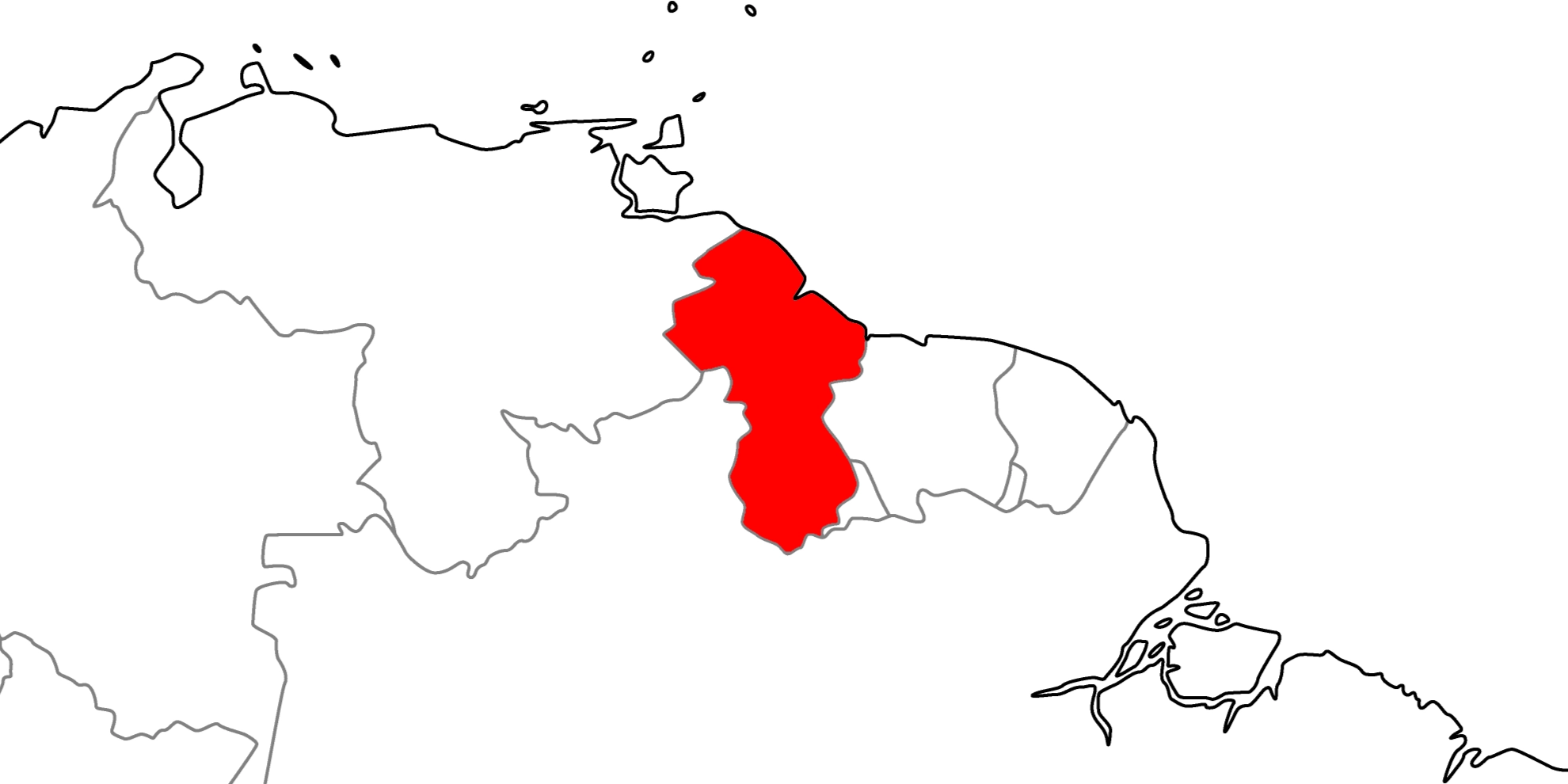 ガイアナの地図