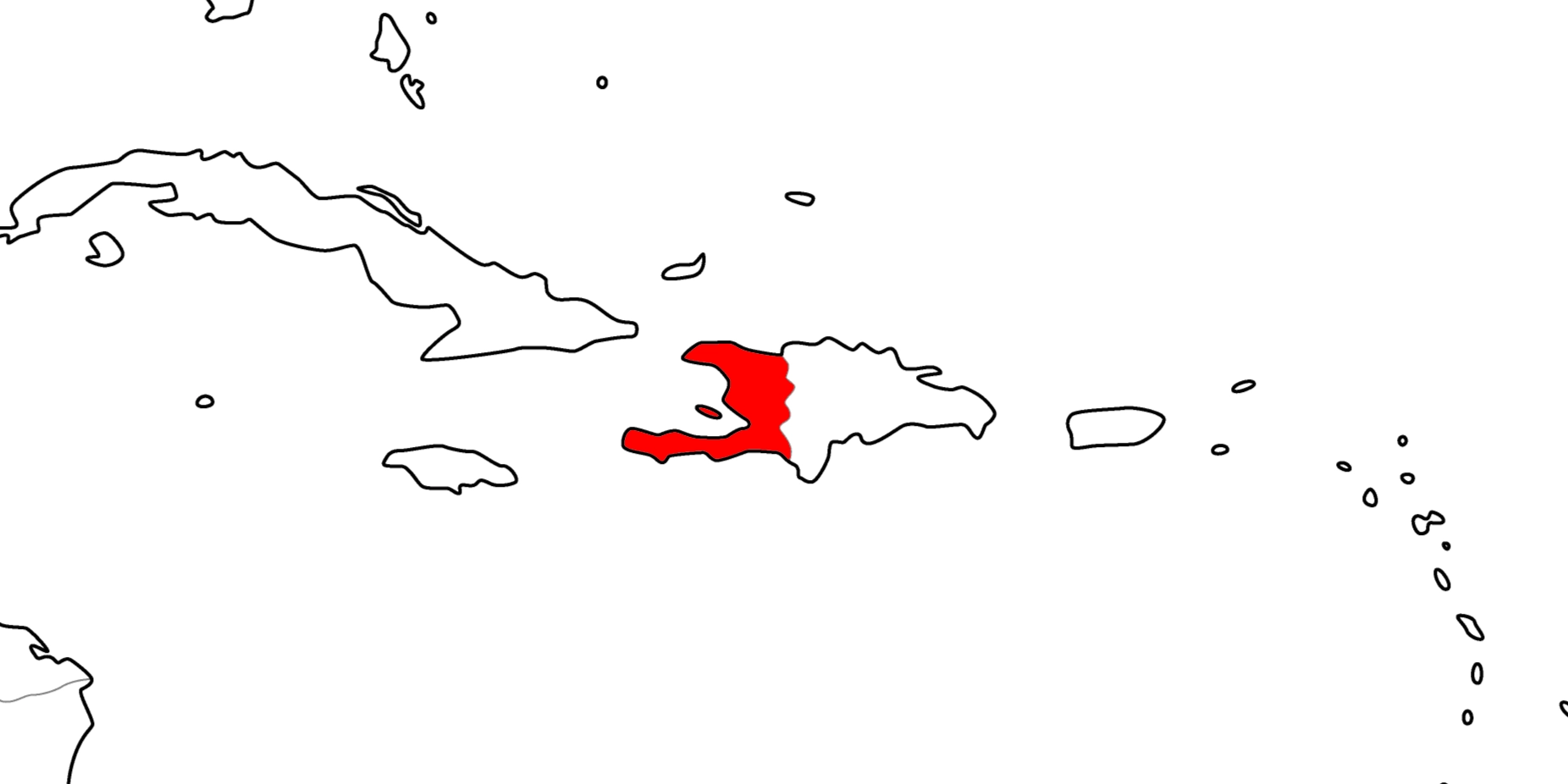 ハイチの地図