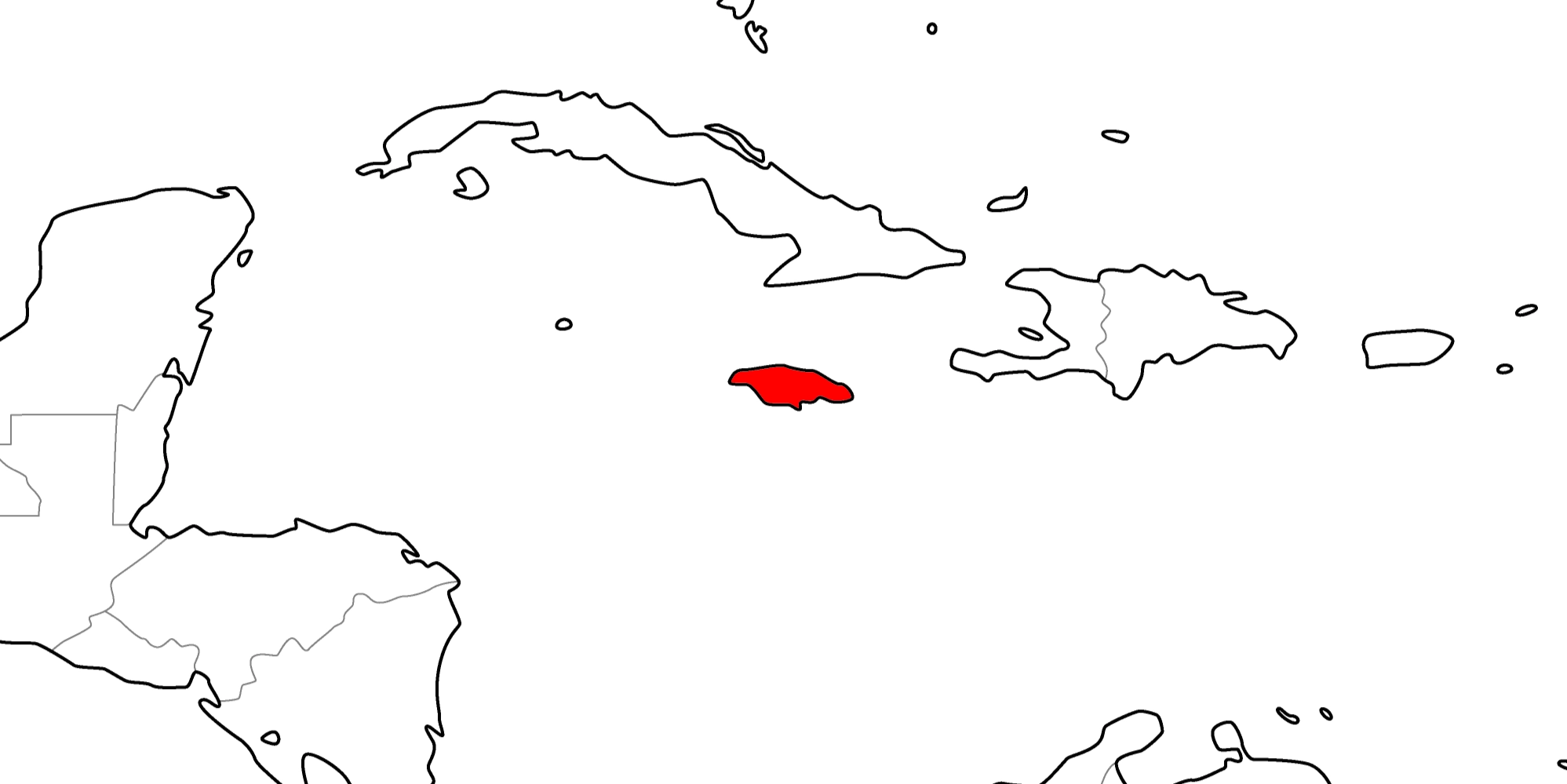 ジャマイカの地図