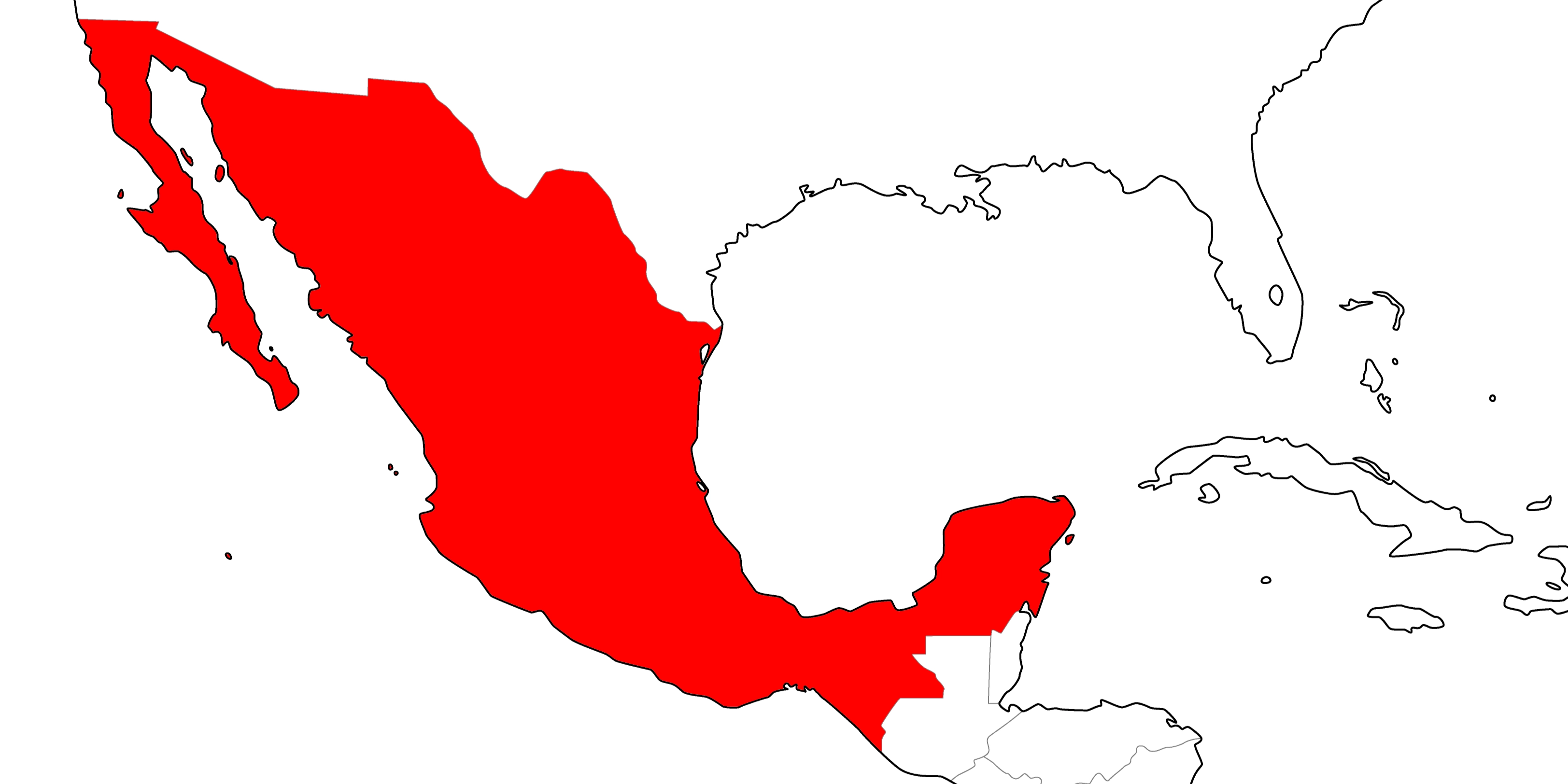 メキシコの地図