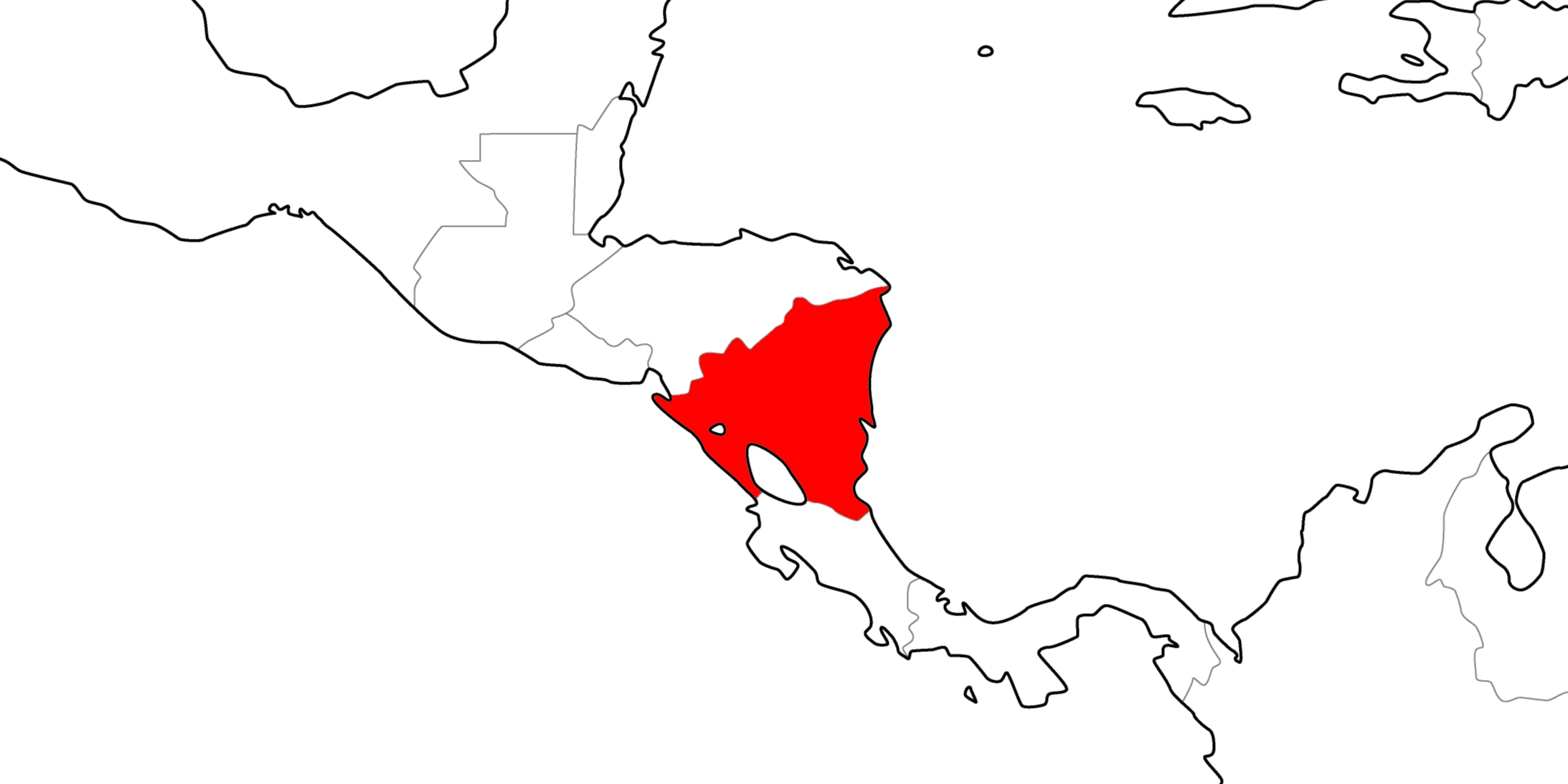 ニカラグアの地図