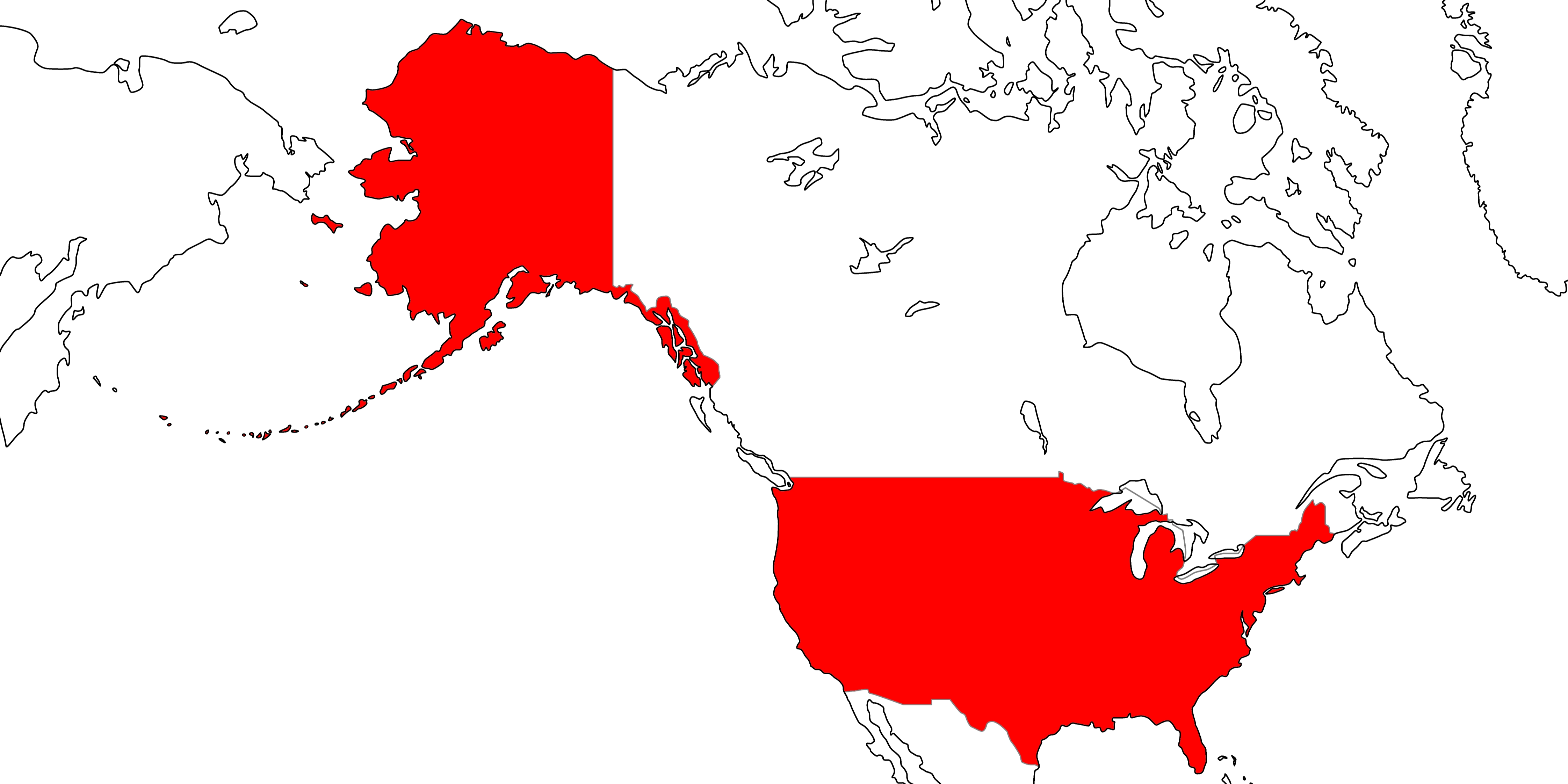 アメリカの地図