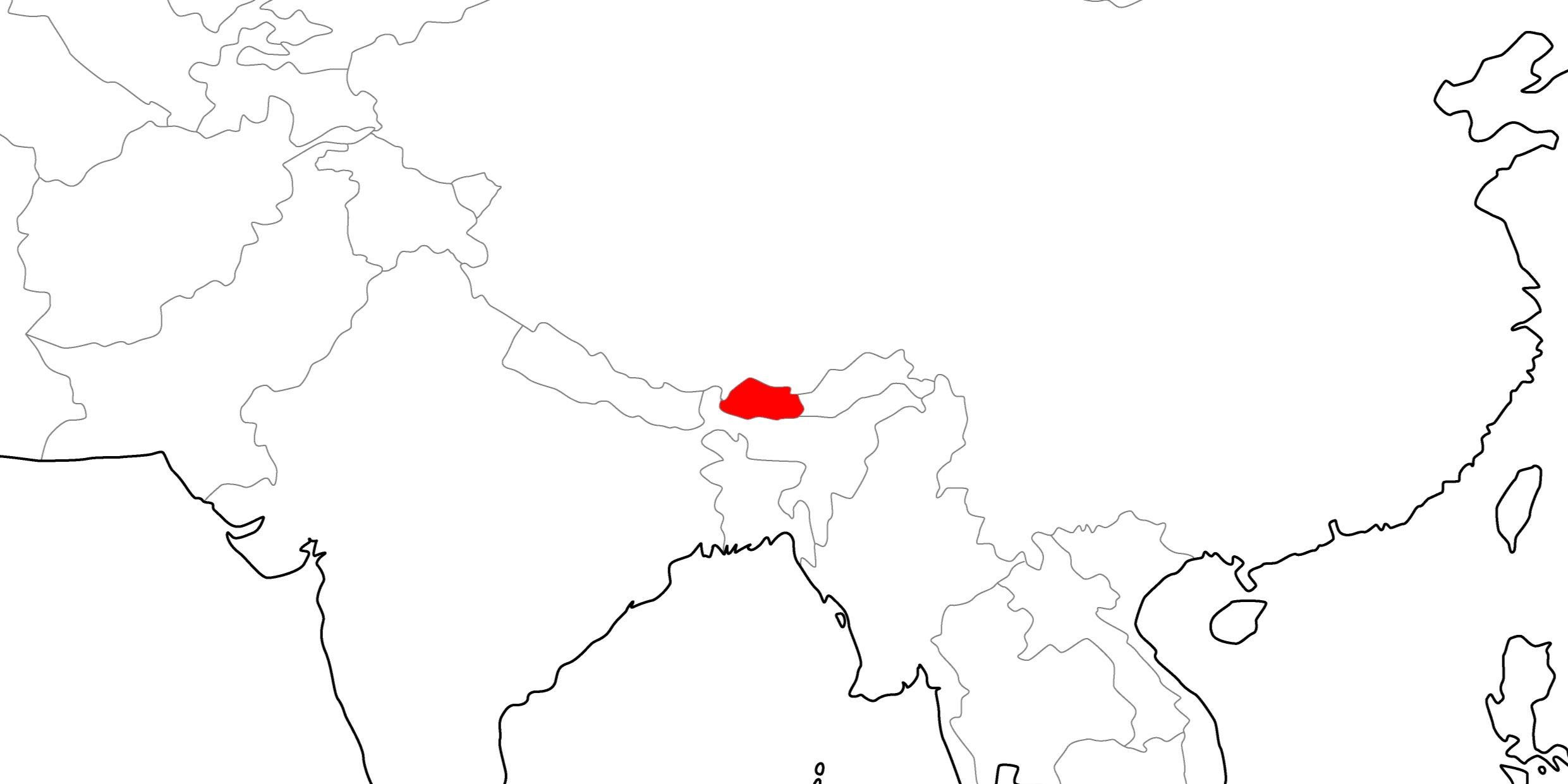 ブータンの地図