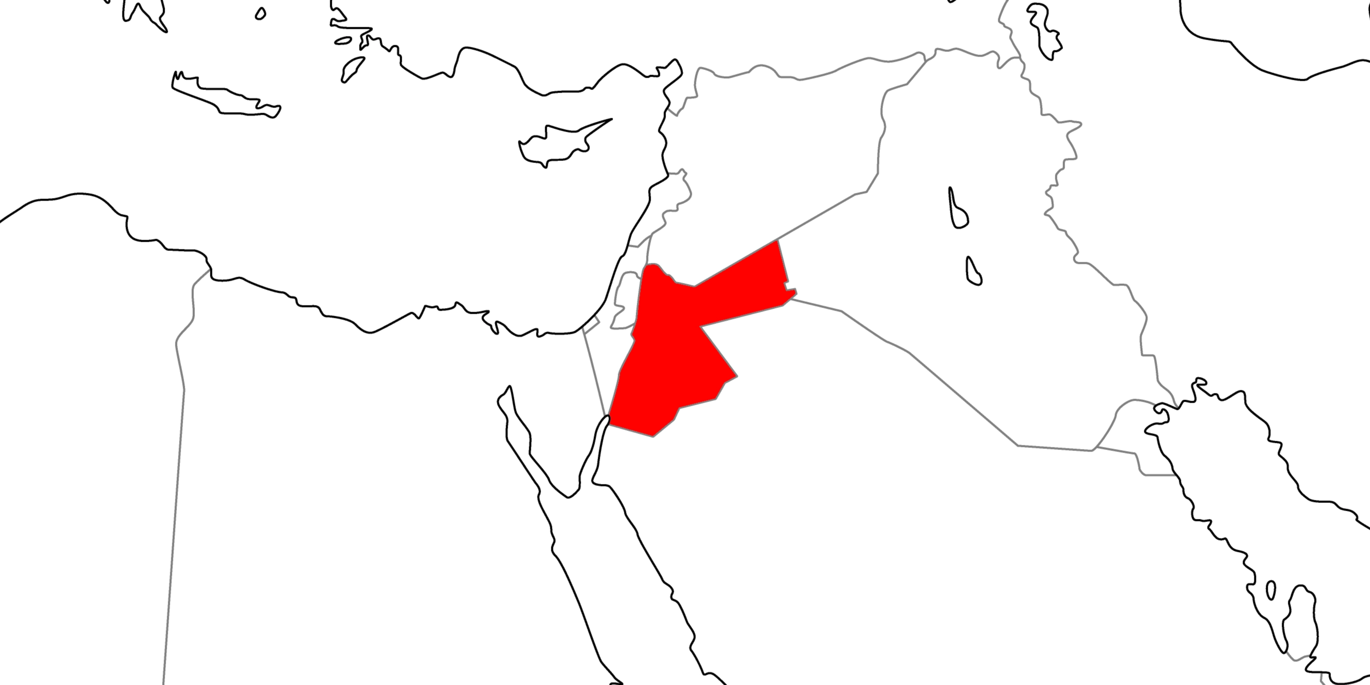 ヨルダンの地図