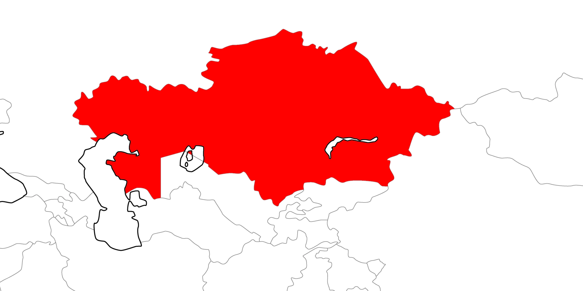 カザフスタンの地図