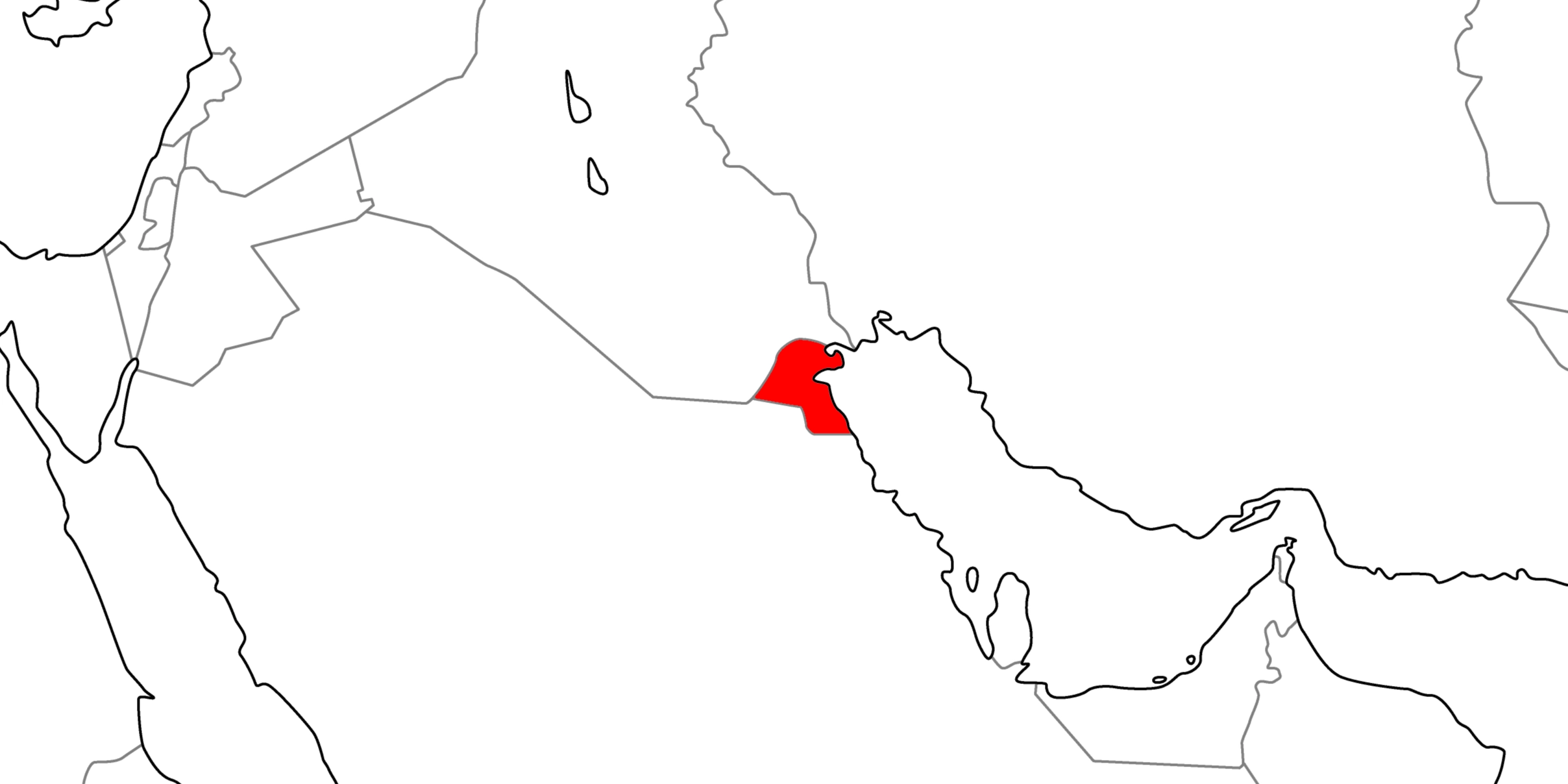 クウェートの地図