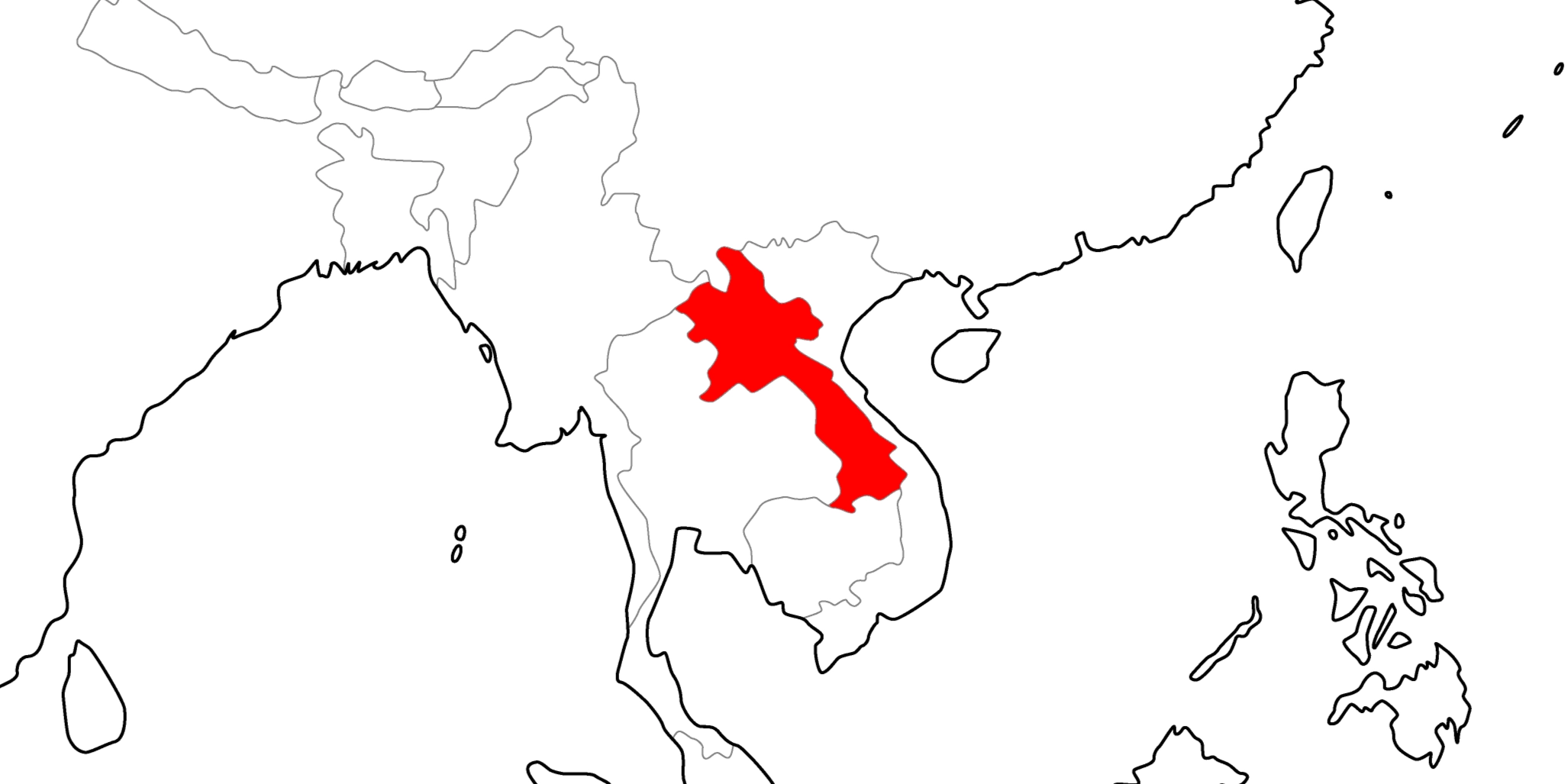 ラオスの地図
