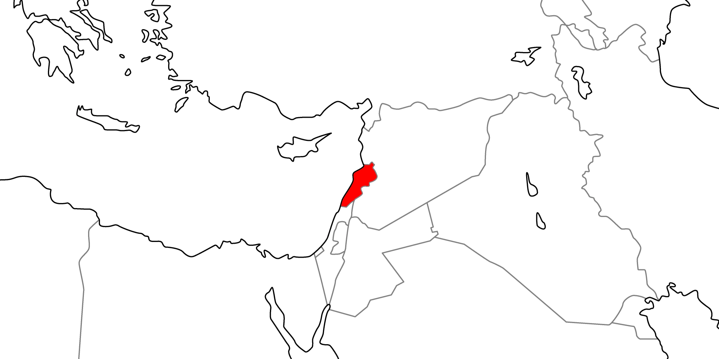レバノンの地図