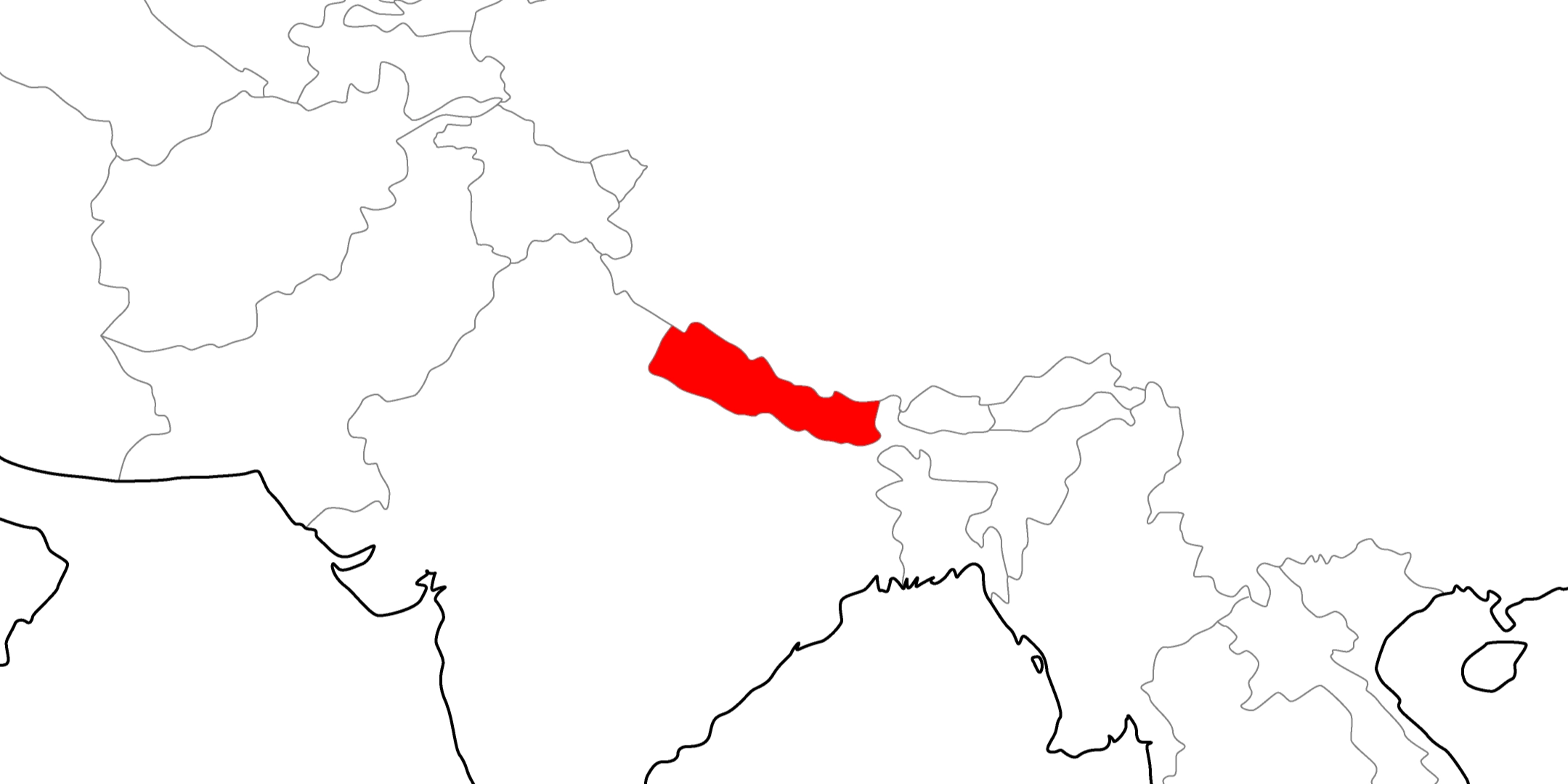 ネパールの地図