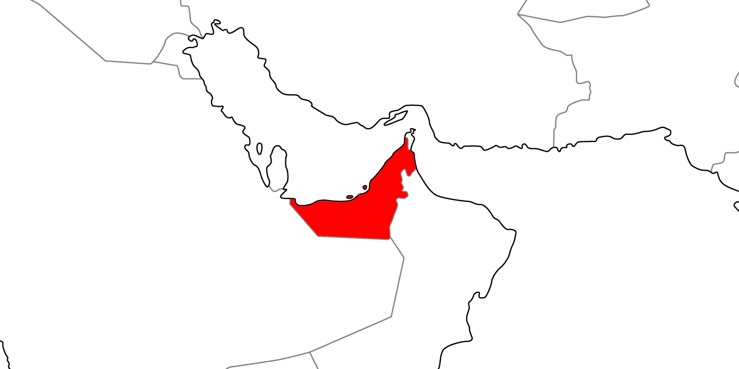 アラブ首長国連邦の地図