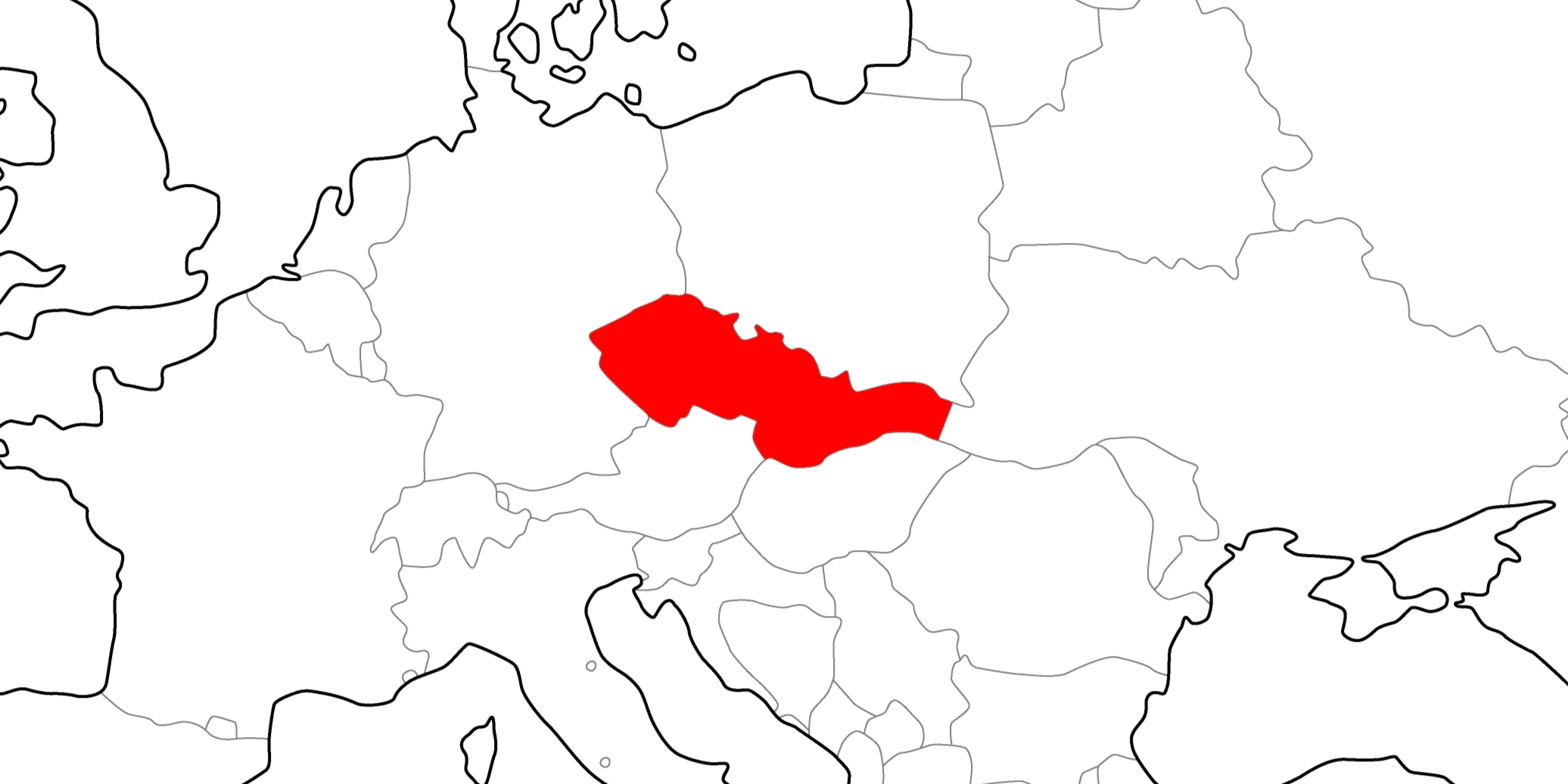 チェコスロバキアの地図