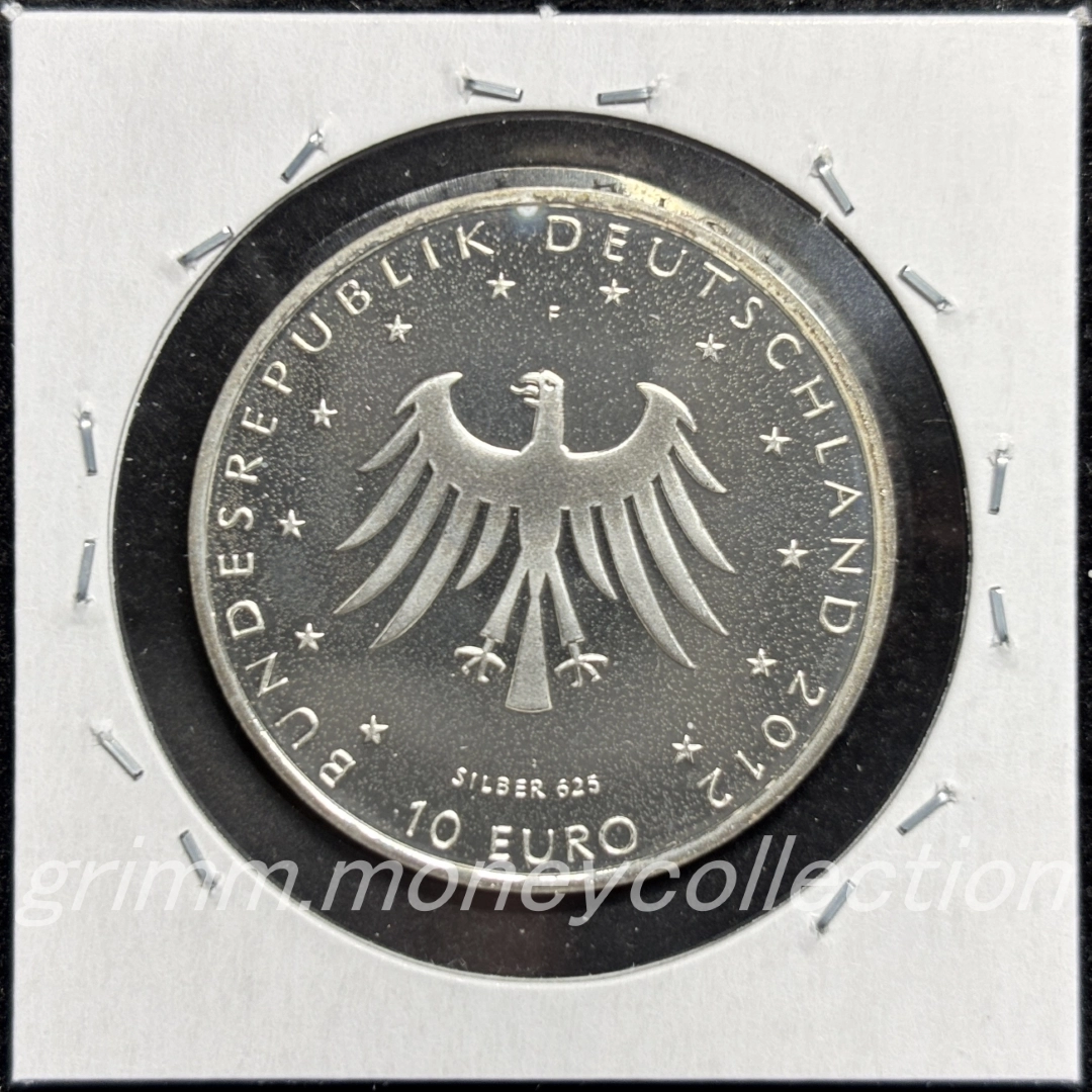 ドイツ km310 2012 記念コイン 10ユーロ グリム兄弟 裏