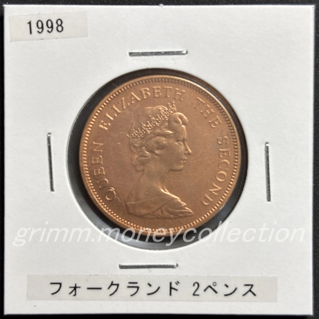 フォークランド諸島 km3a 1998～1999 2ペンス 表