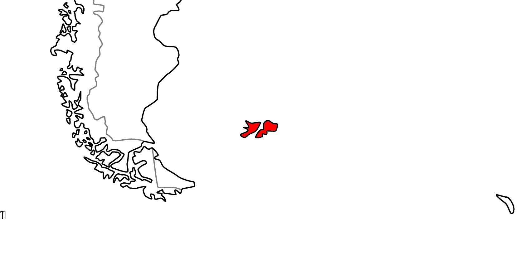 フォークランド諸島の地図