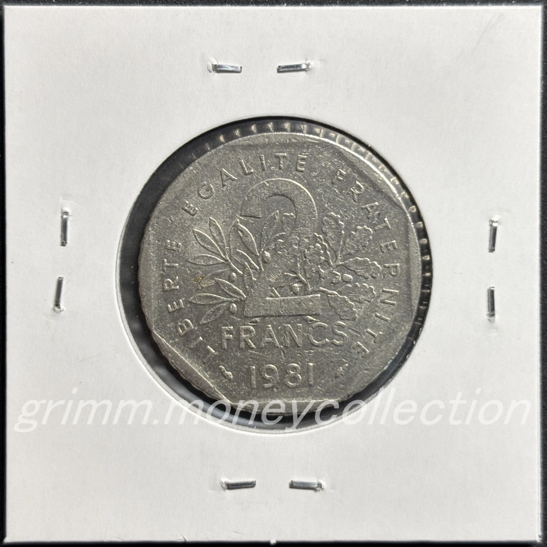 フランス 2フラン 裏