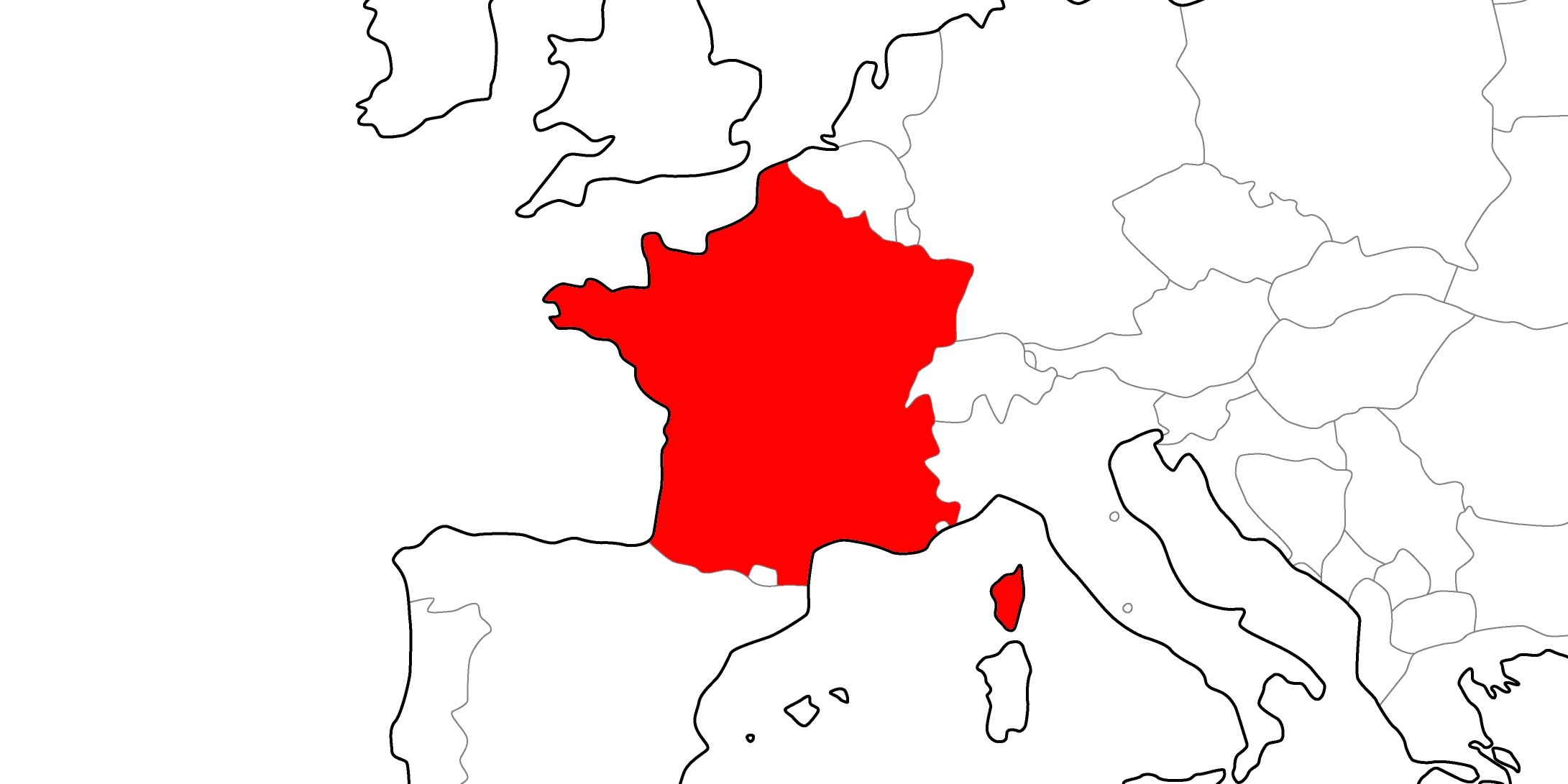 フランスの地図