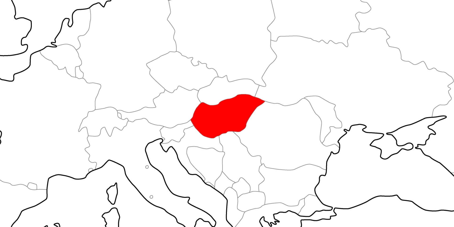 ハンガリーの地図