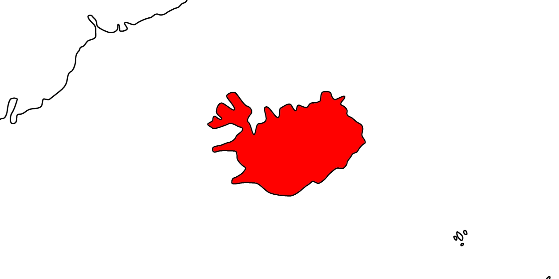 アイスランドの地図