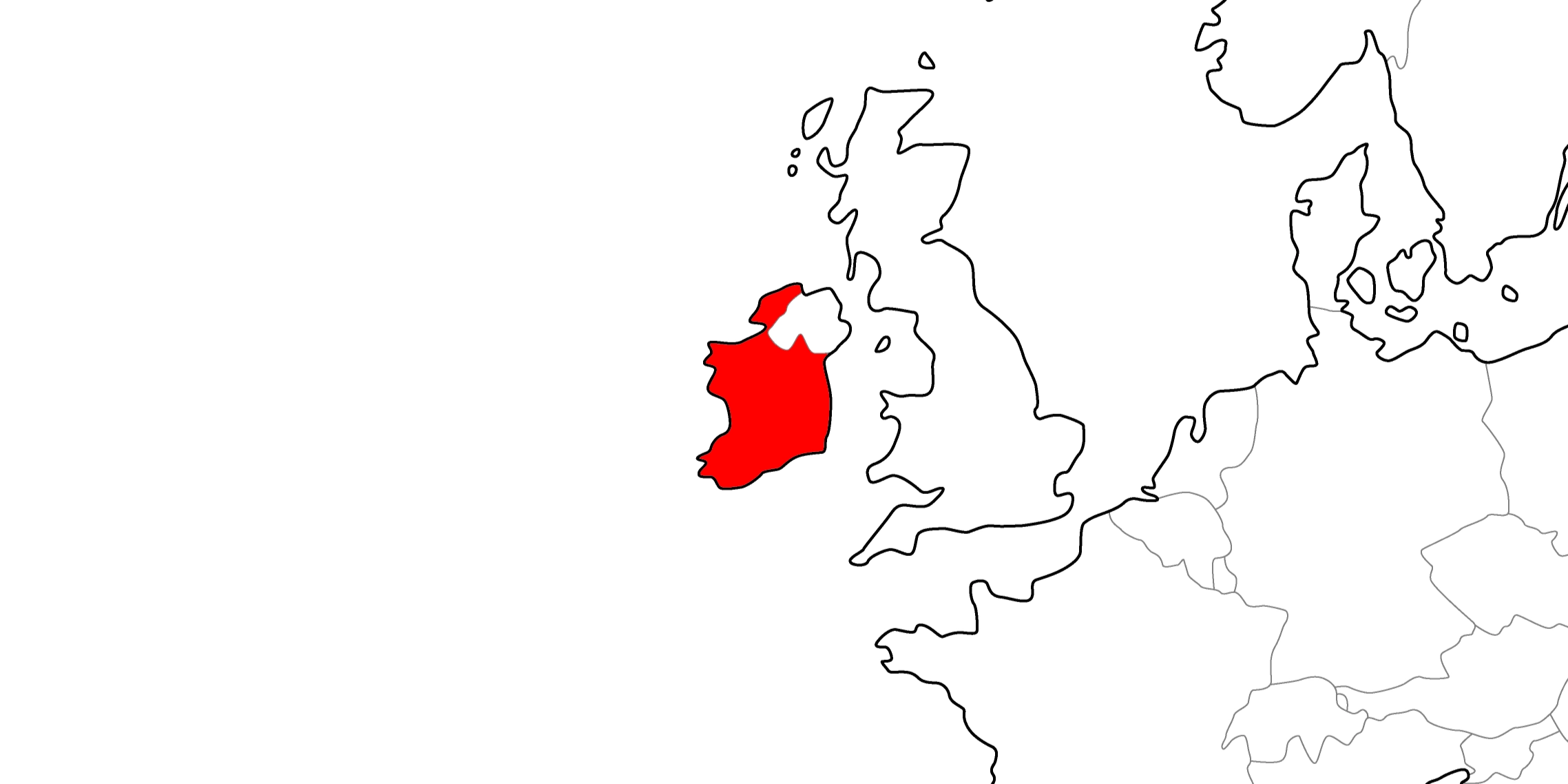 アイルランドの地図